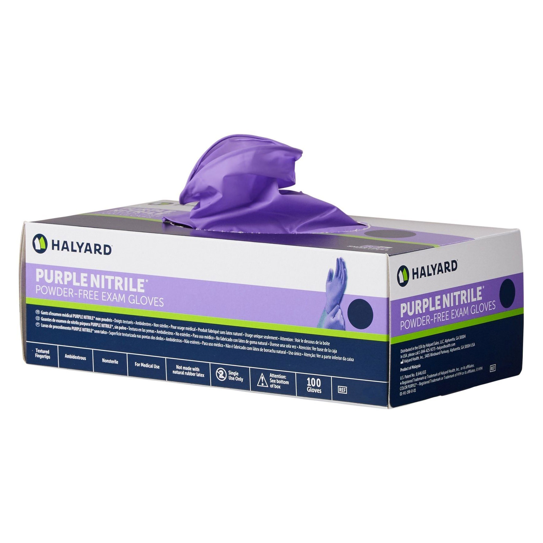 Halyard Purple Nitrile Powder Free Exam Gloves thumbnail 2