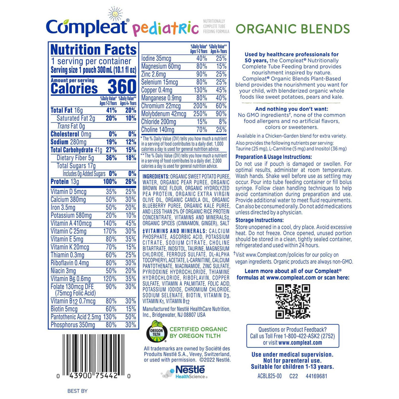 Compleat Pediatric Organic Blends Plant-Based Tube Feeding Formula thumbnail 3