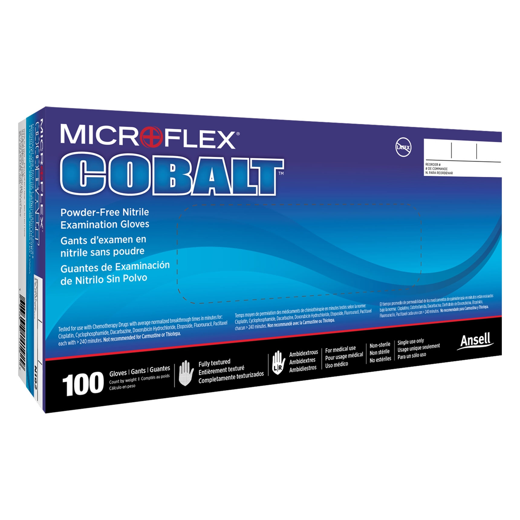 Microflex Cobalt Nitrile Exam Gloves thumbnail 1