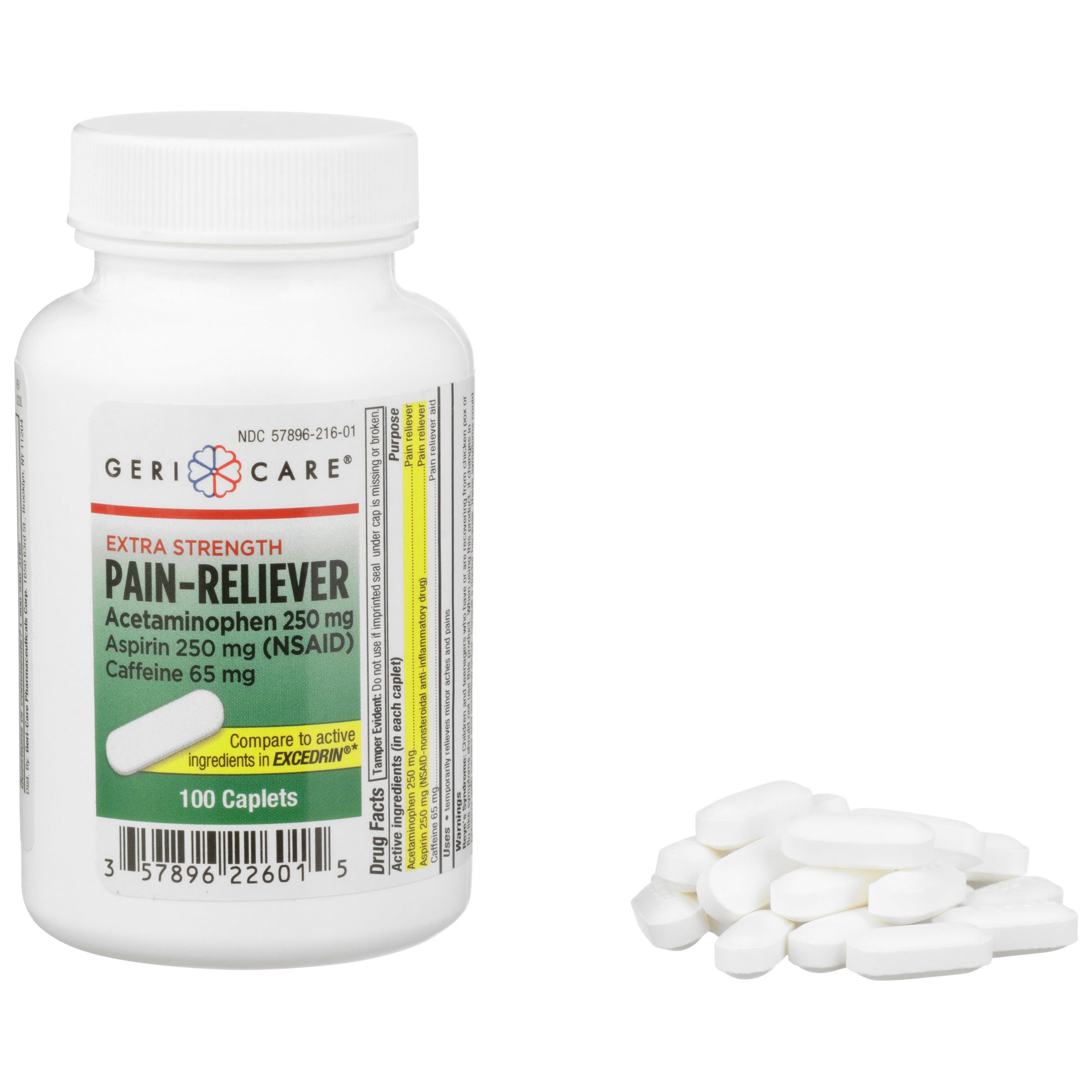 Geri-Care 250 mg - 65 mg Strength Pain Relief Caplet - Main image