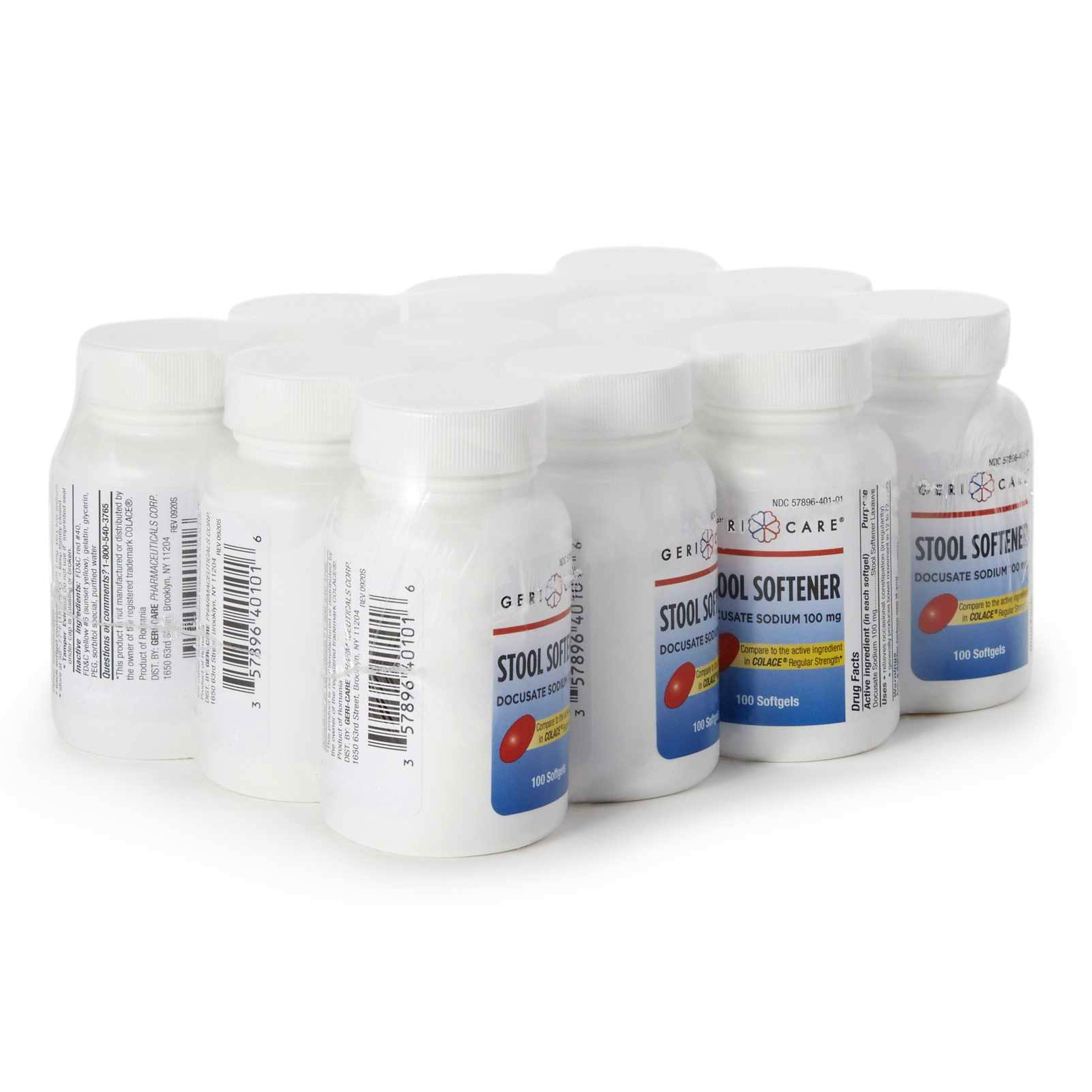 Geri-Care Docusate Sodium Stool Softener Softgel Capsule, 100 Mg