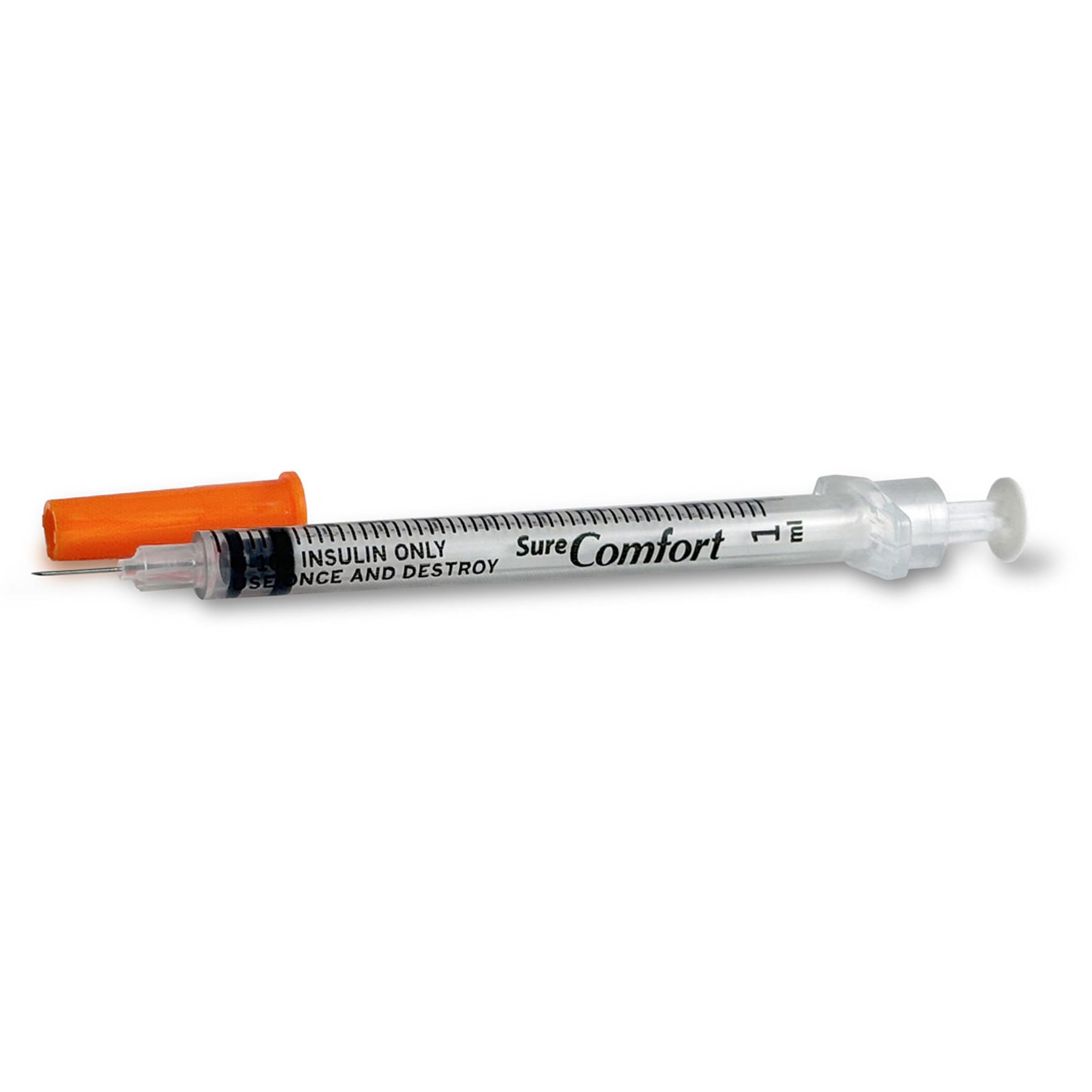 Surecomfort Standard Insulin Syringe with Needle Attached Needle
