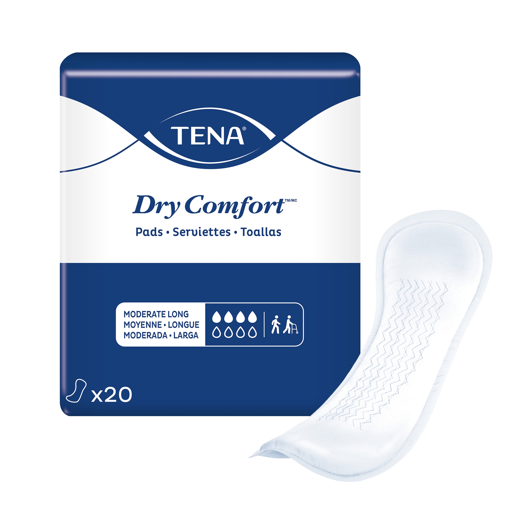 Tena Dry Comfort Pads, Moderate Absorbency thumbnail 2
