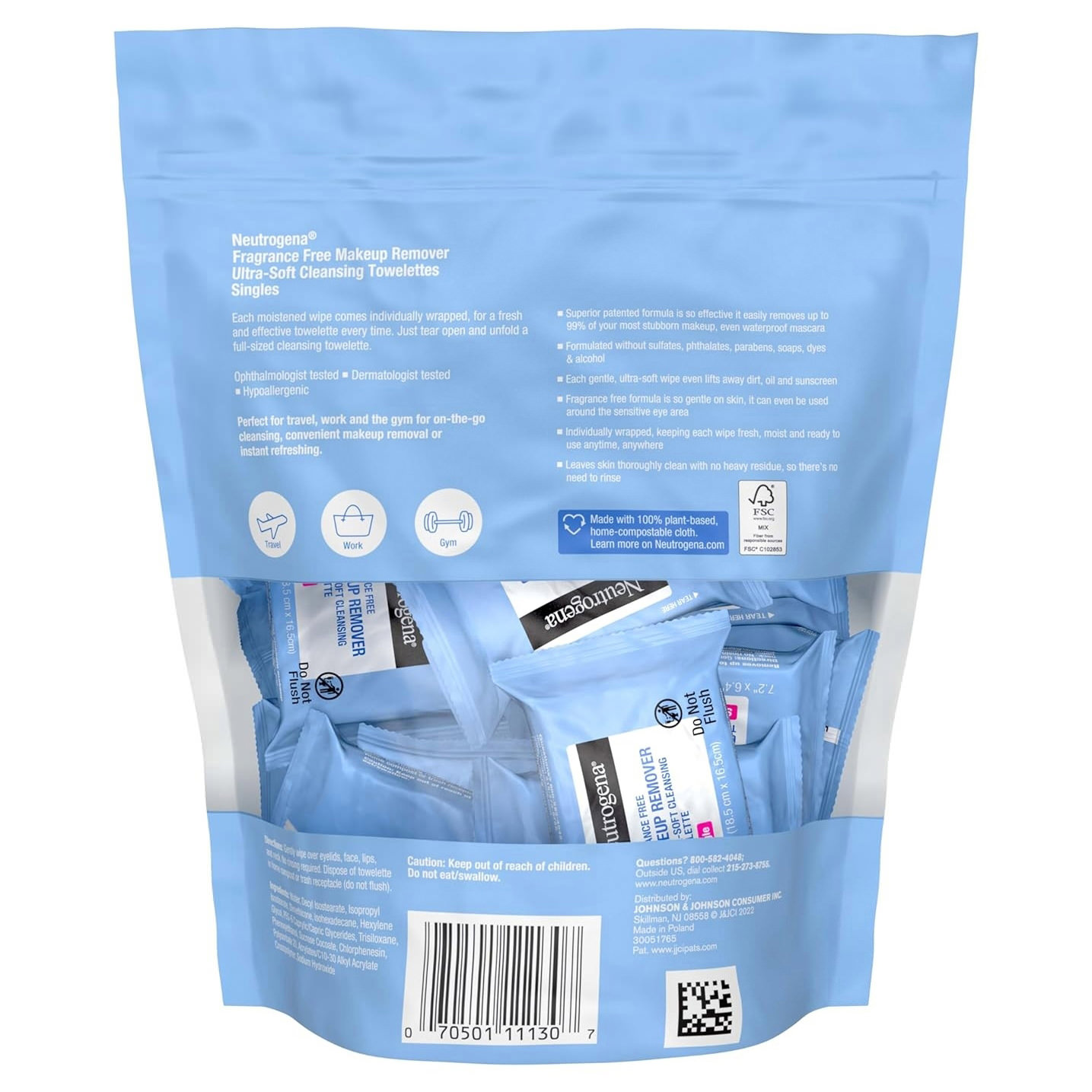 Neutrogena Makeup Remover Wipes, Singles thumbnail 3