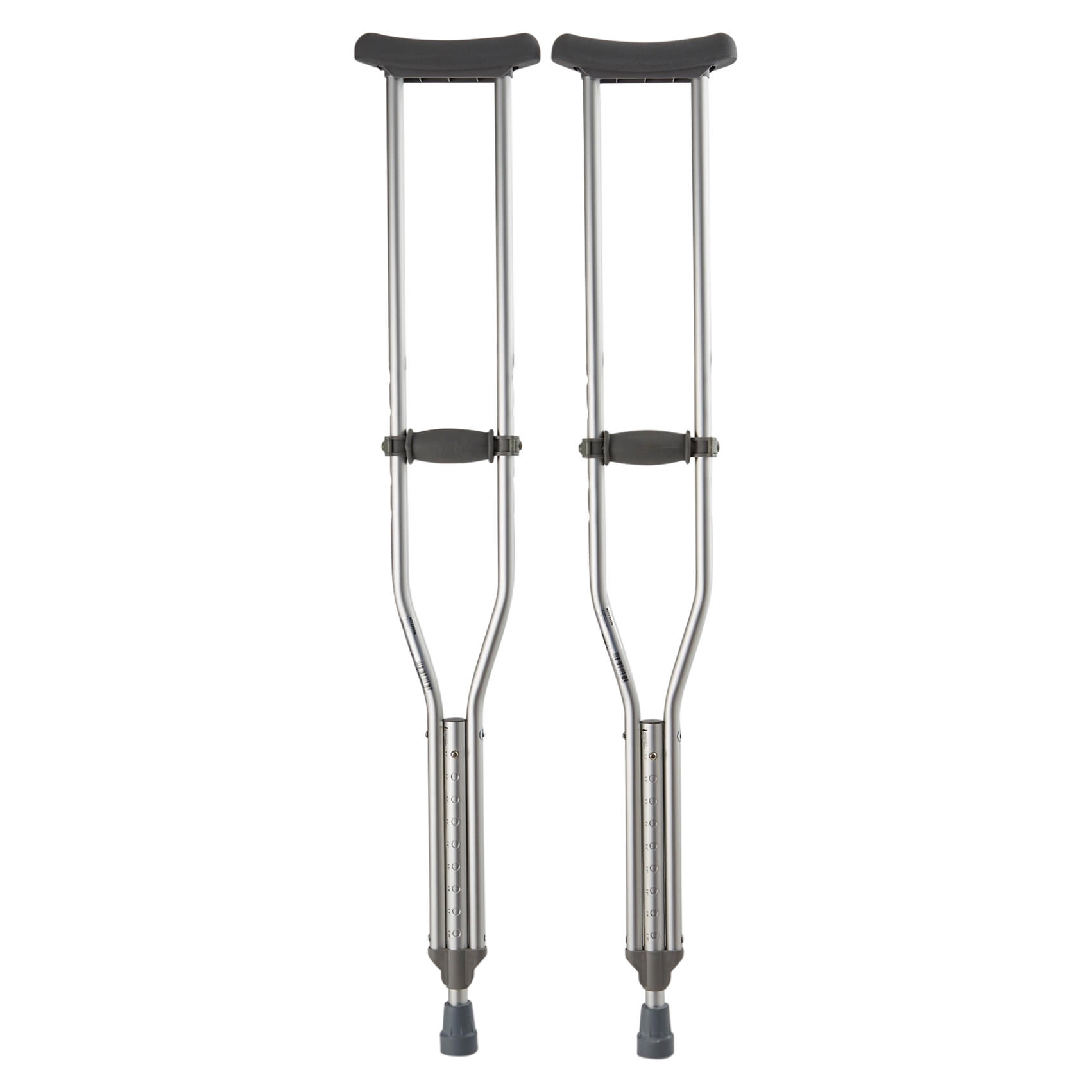 McKesson Push Button Aluminum Crutches with Euro-Style Clip