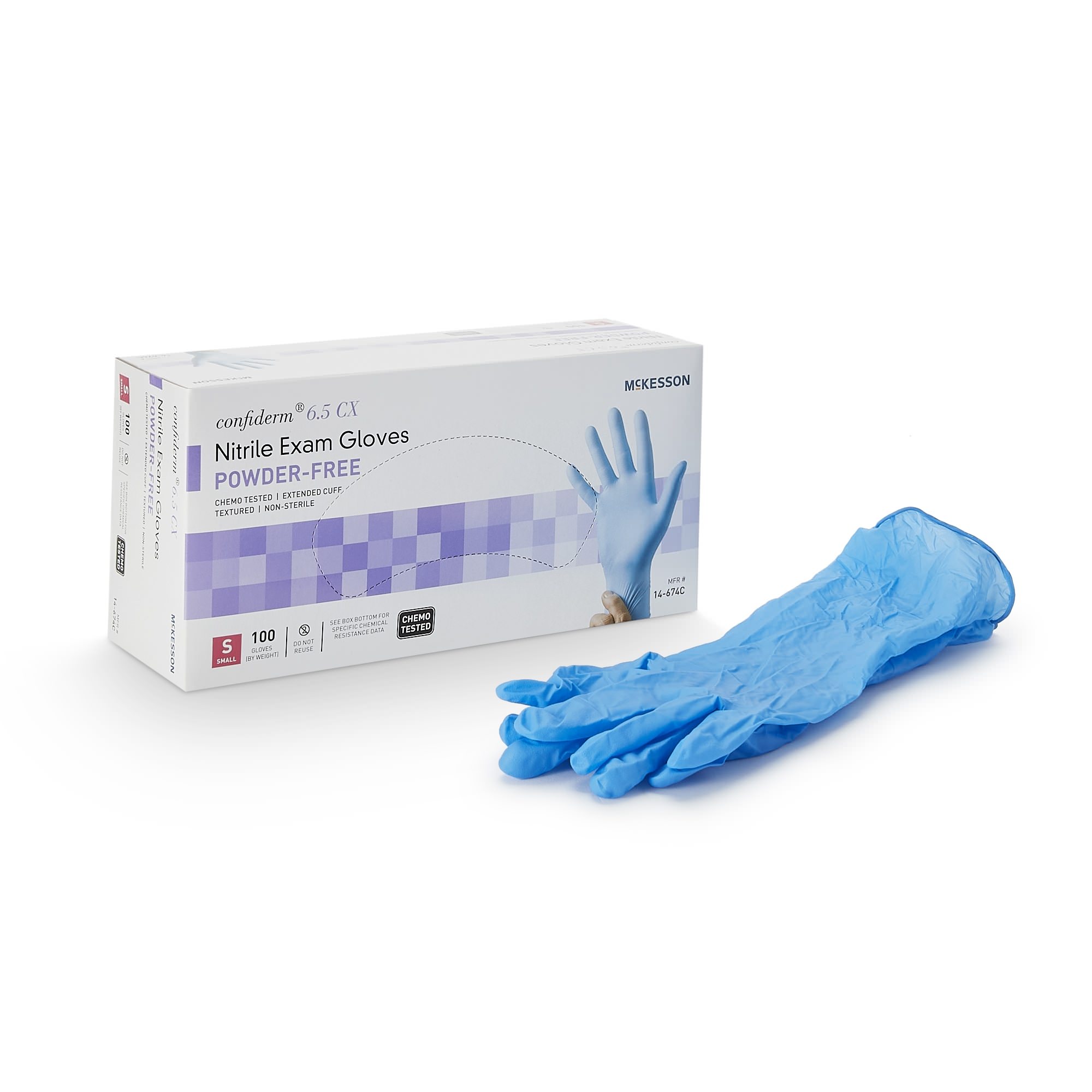 McKesson Confiderm 6.5CX Nitrile Powder Free Exam Gloves - Main image