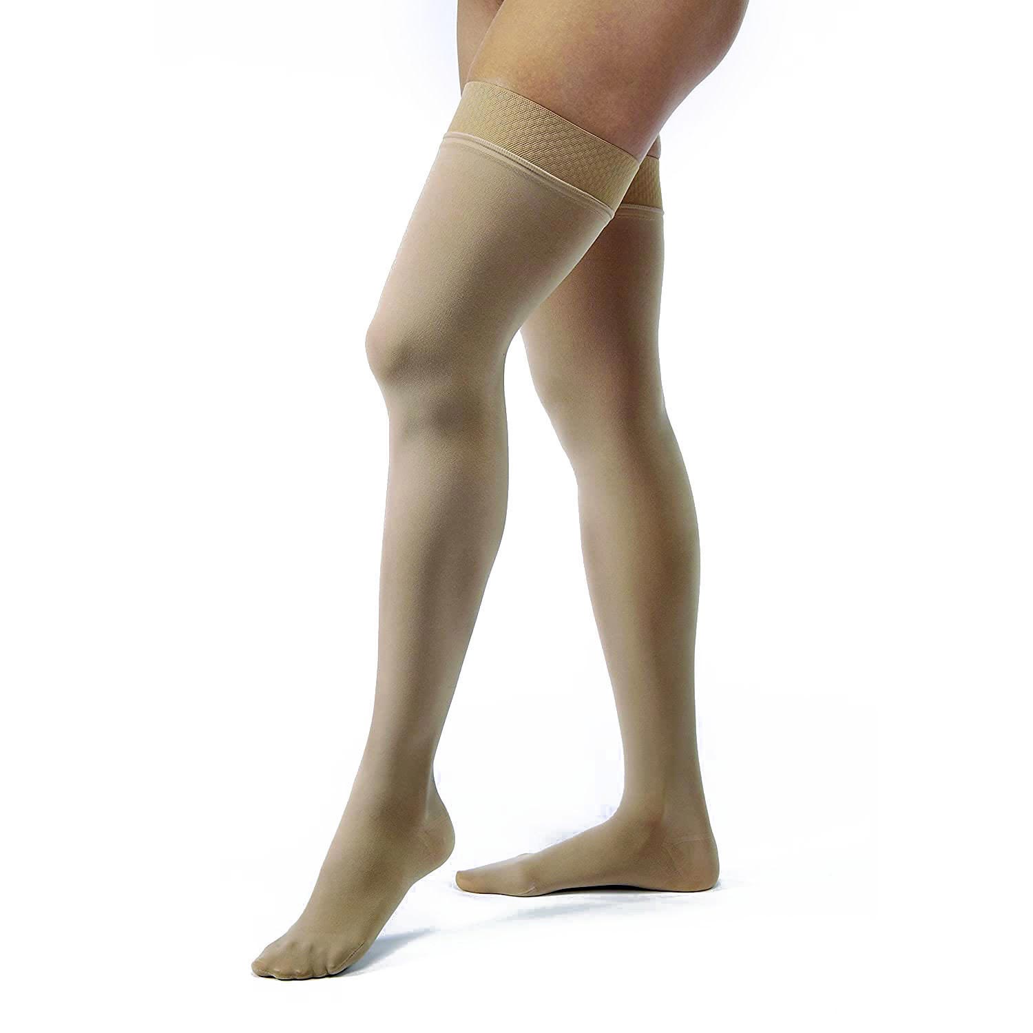 Jobst Opaque Thigh High Compression Stockings with Silicone Sensitive Top thumbnail 1