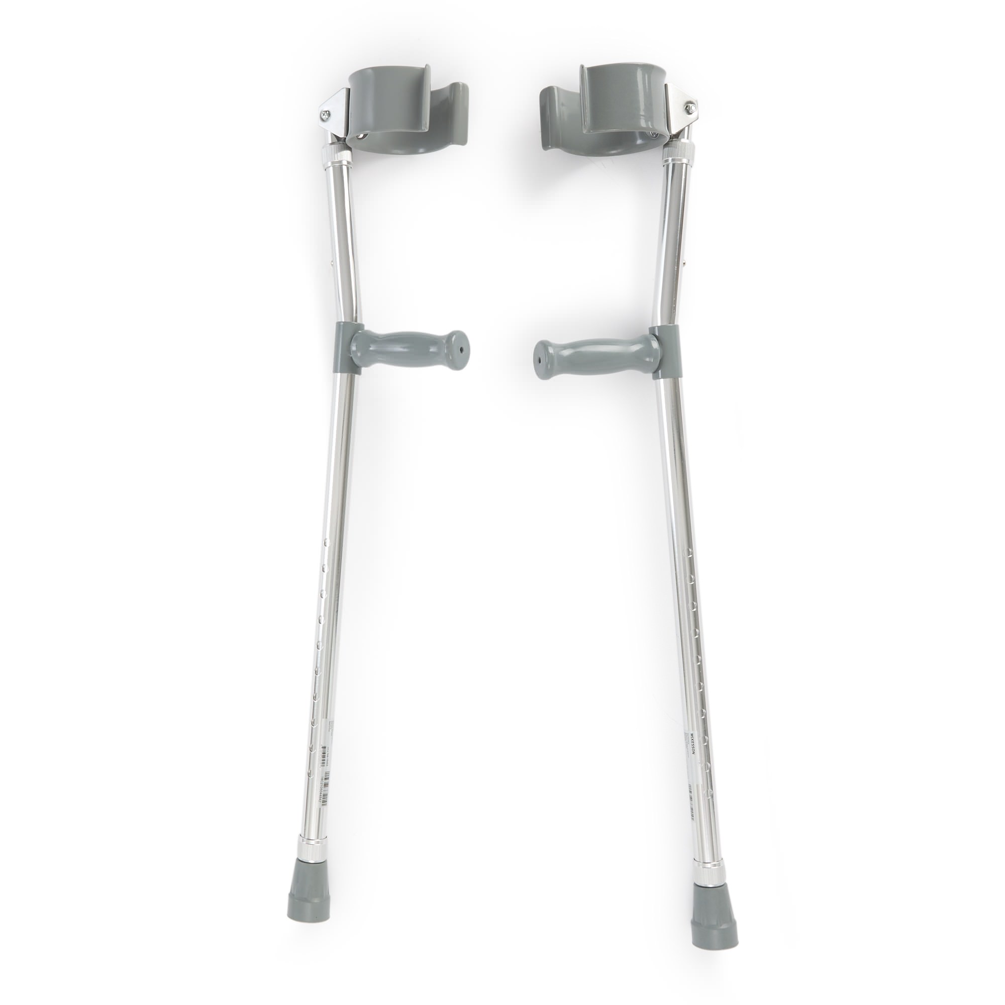 McKesson Push Button Adjustment Steel Frame Forearm Crutches, Adult - Main image