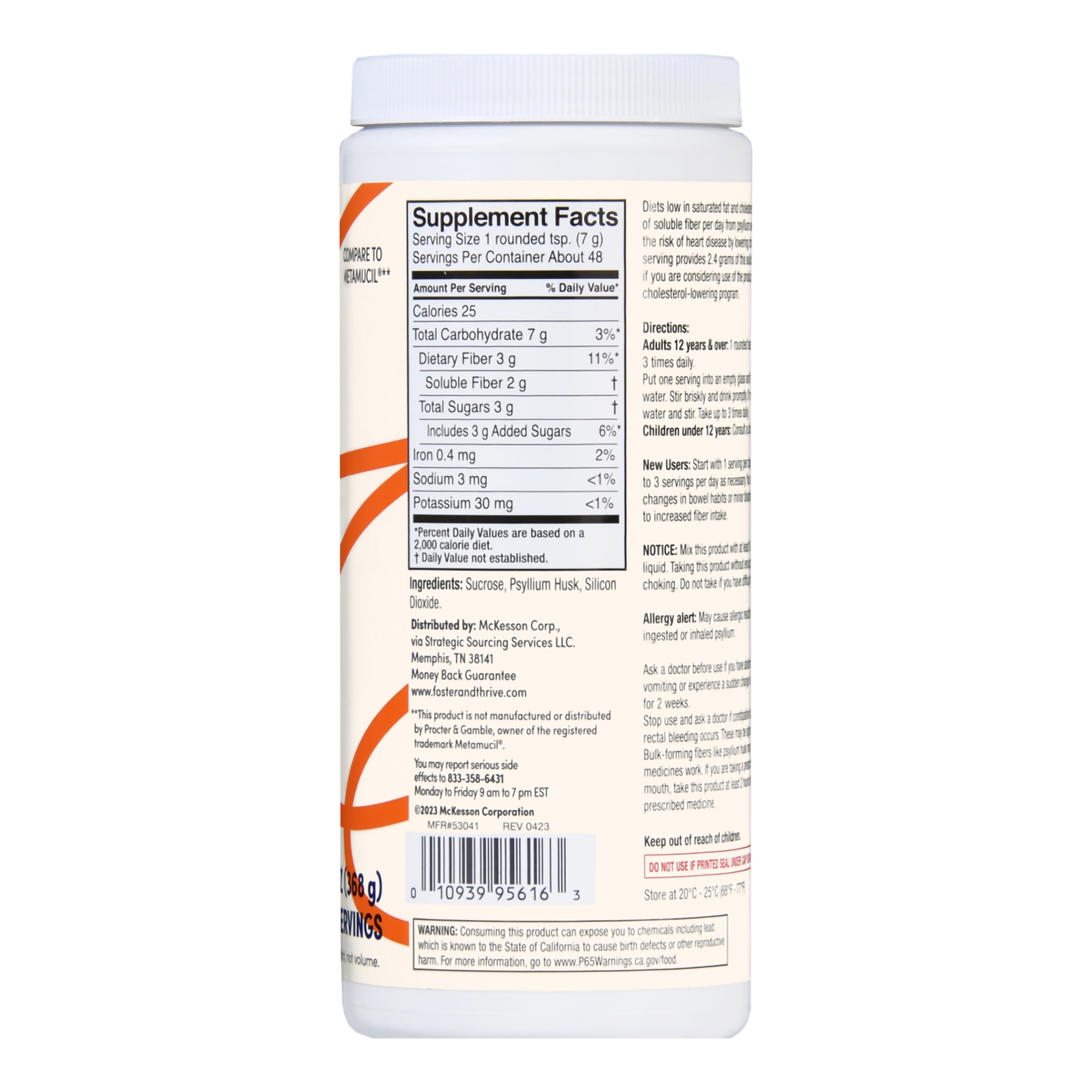 Foster & Thrive Psyllium Husk Fiber Supplement Powder thumbnail 2