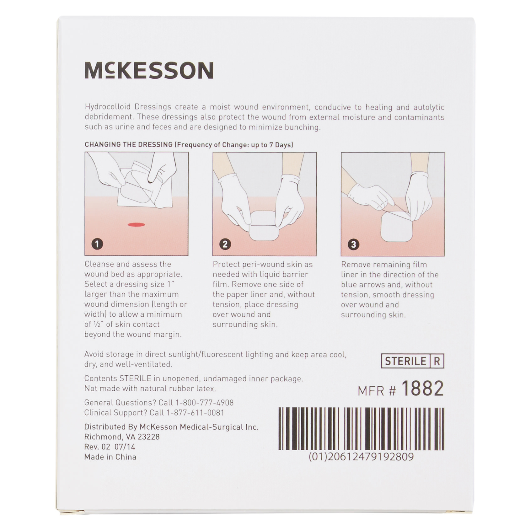 McKesson Hydrocolloid Sterile Thin Dressing thumbnail 5