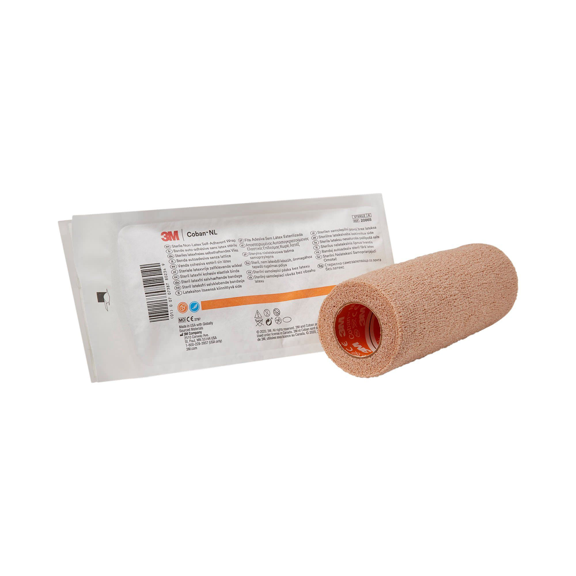 3M Coban LF Sterile Cohesive Bandage, Tan - Main image