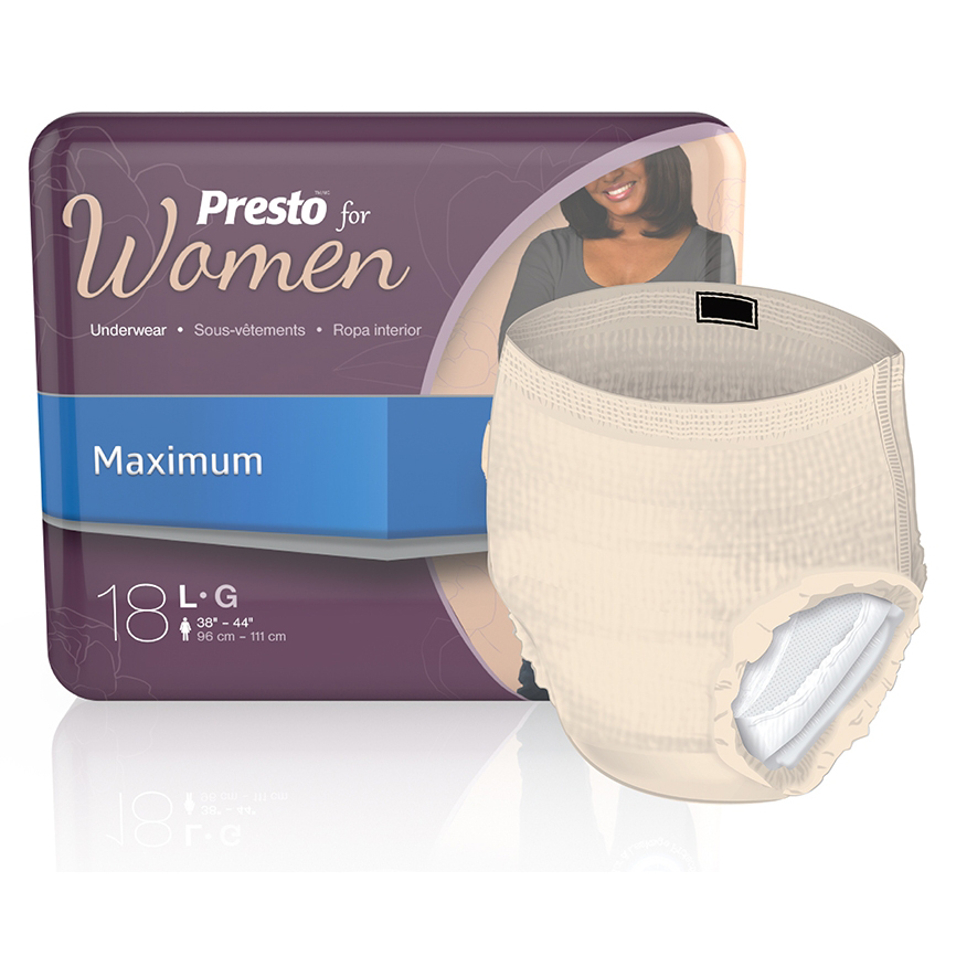 Presto Descreet Underwear Women, Maximum Absorbency