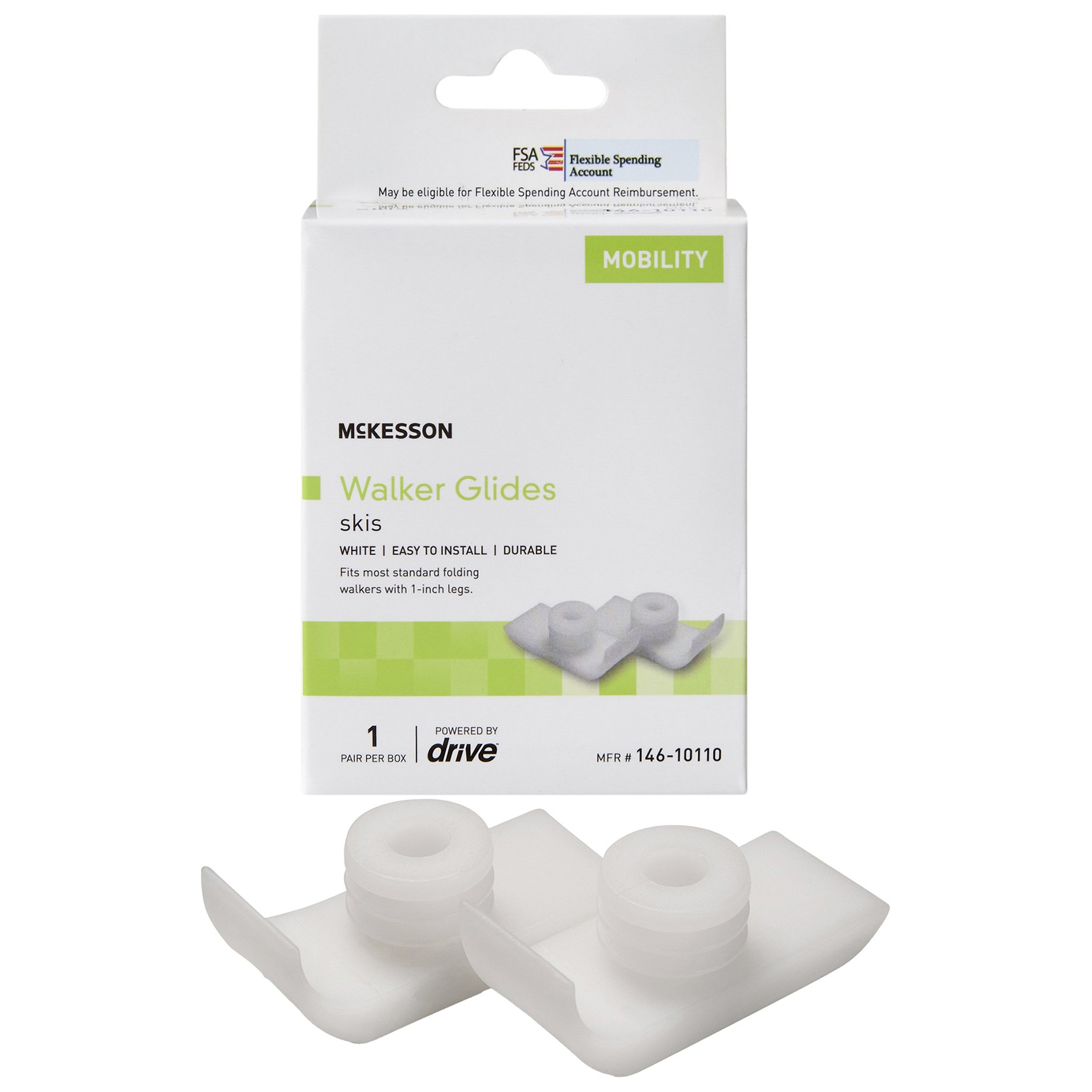 McKesson Glide Ski for 1" Folding Walker - Main image