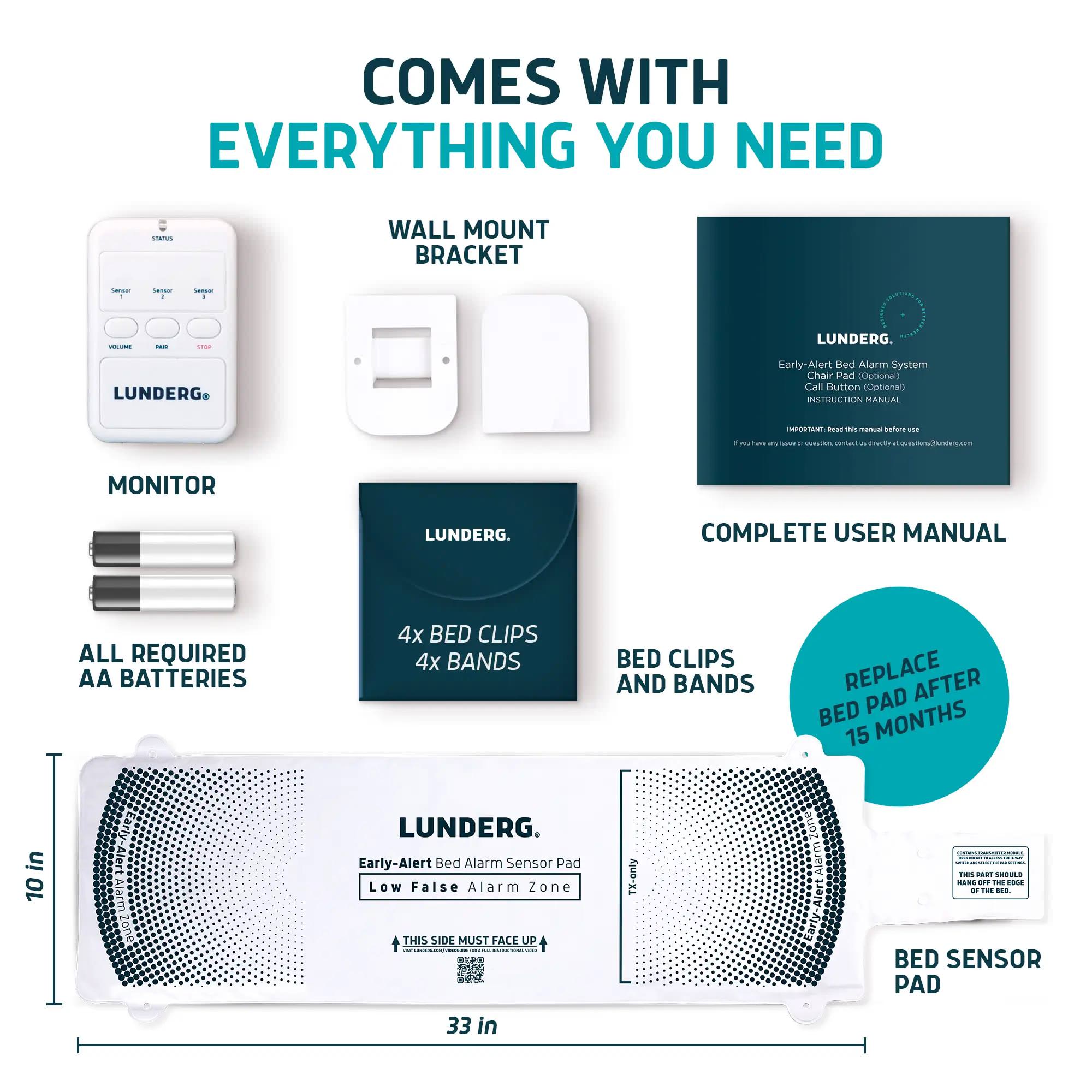 Lunderg Bed Alarm System for Elders with Wireless Sensor Pad and Monitor thumbnail 5