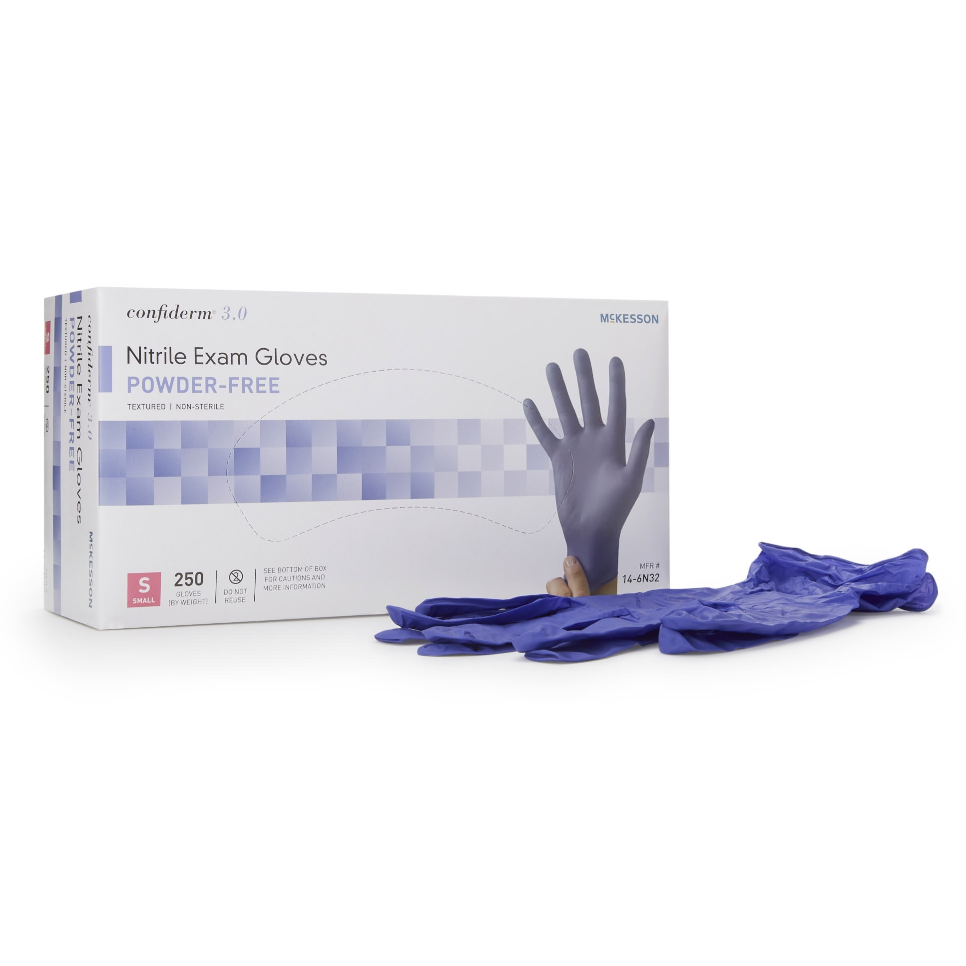McKesson Confiderm 3.0 Nitrile Powder Free Exam Gloves - Main image