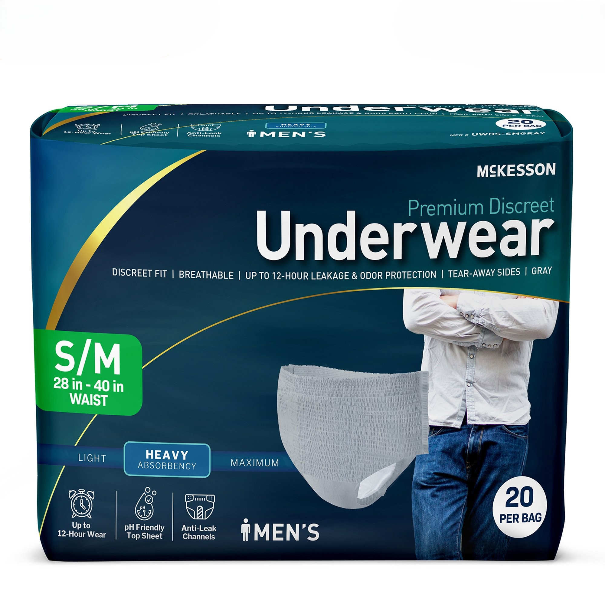 McKesson Premium Discreet Underwear, Heavy Absorbency thumbnail 1