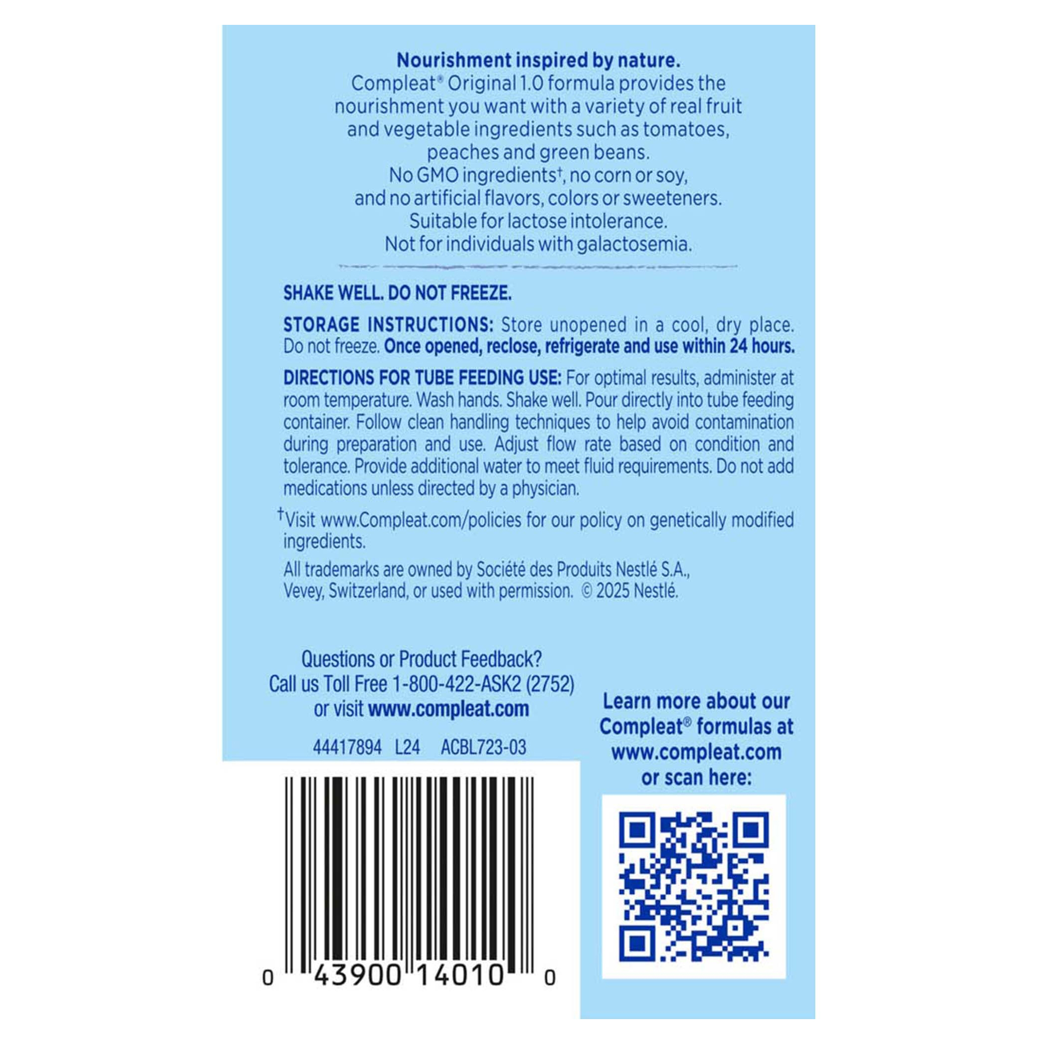 Compleat Original 1.0 Milk-Protein Based Tube Feeding Formula thumbnail 4