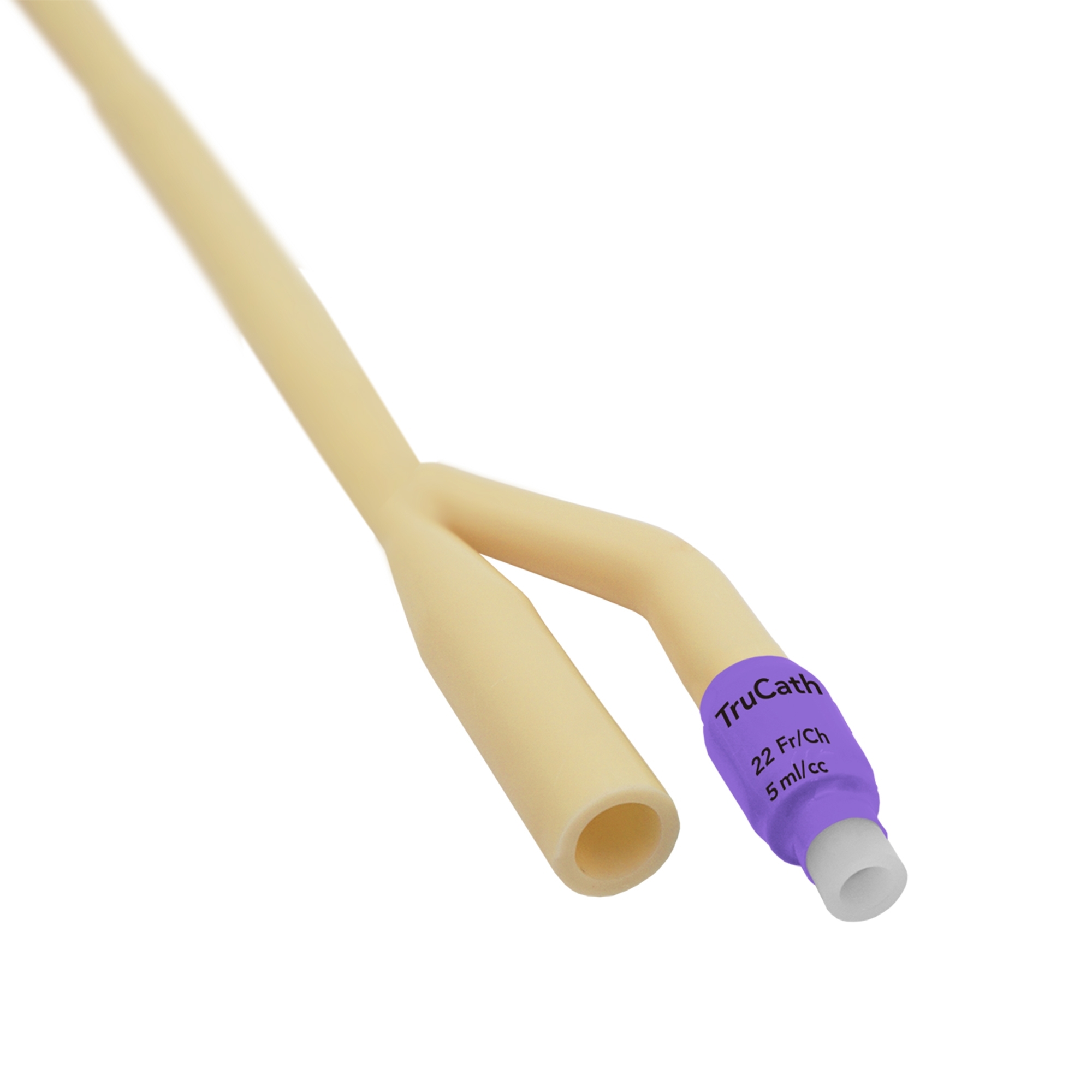 TruCath Silicone-Elastomer Coated Latex 2-Way Foley Catheter, Coude Tip