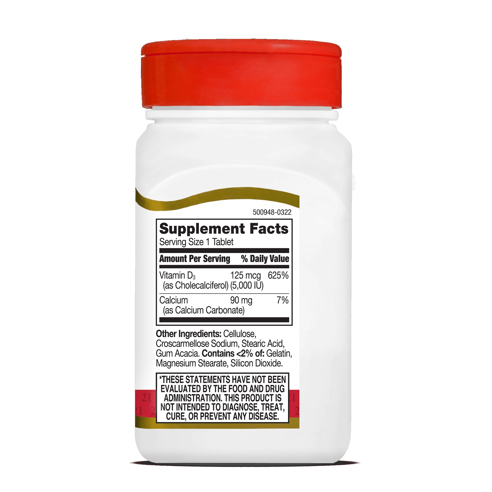 21st Century Vitamin D3 Tablets, 125 mcg - Bottle of 110 thumbnail 3