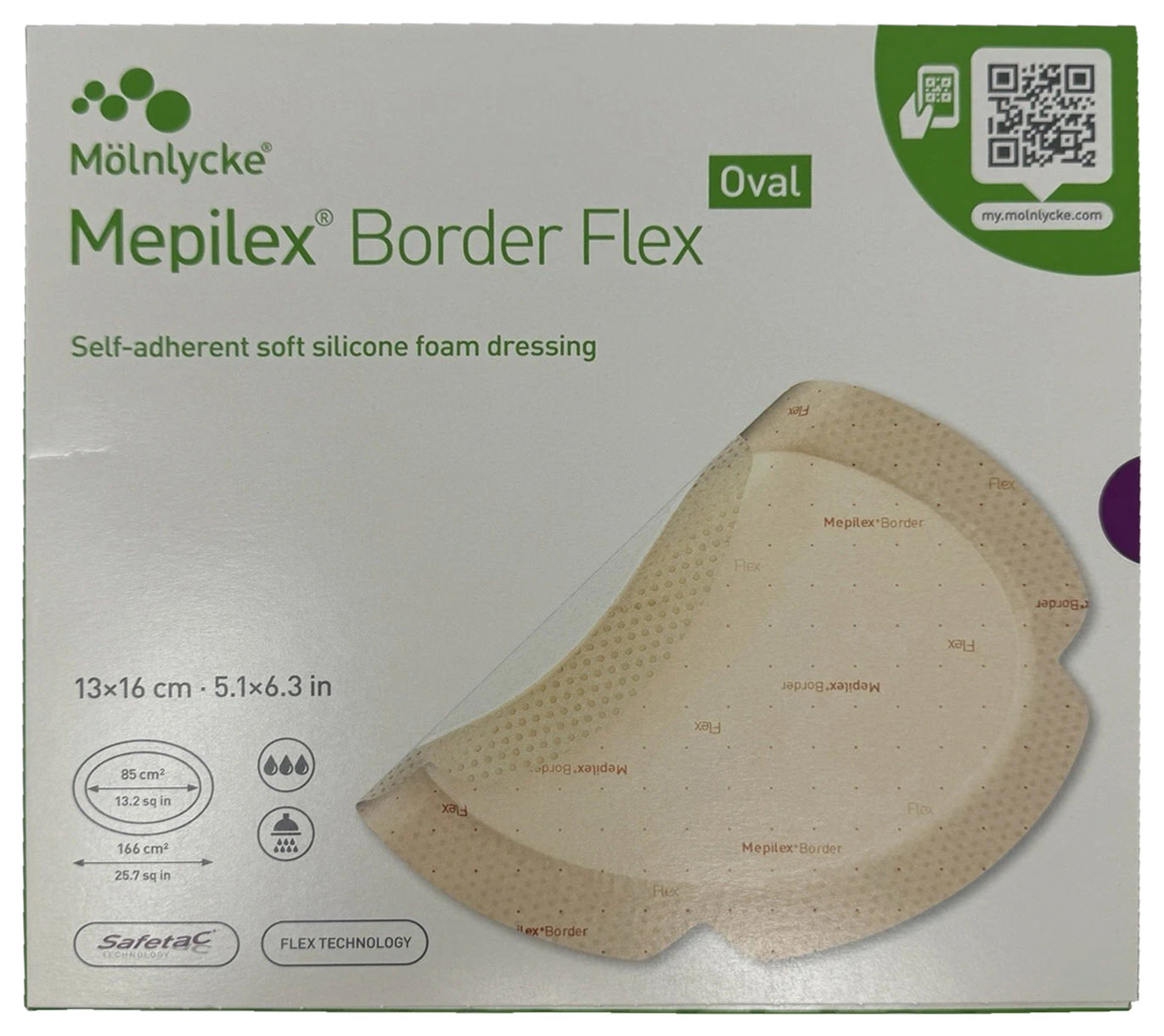 Mepilex Border Flex oval Self Adherent soft silicone Foam Dressing
