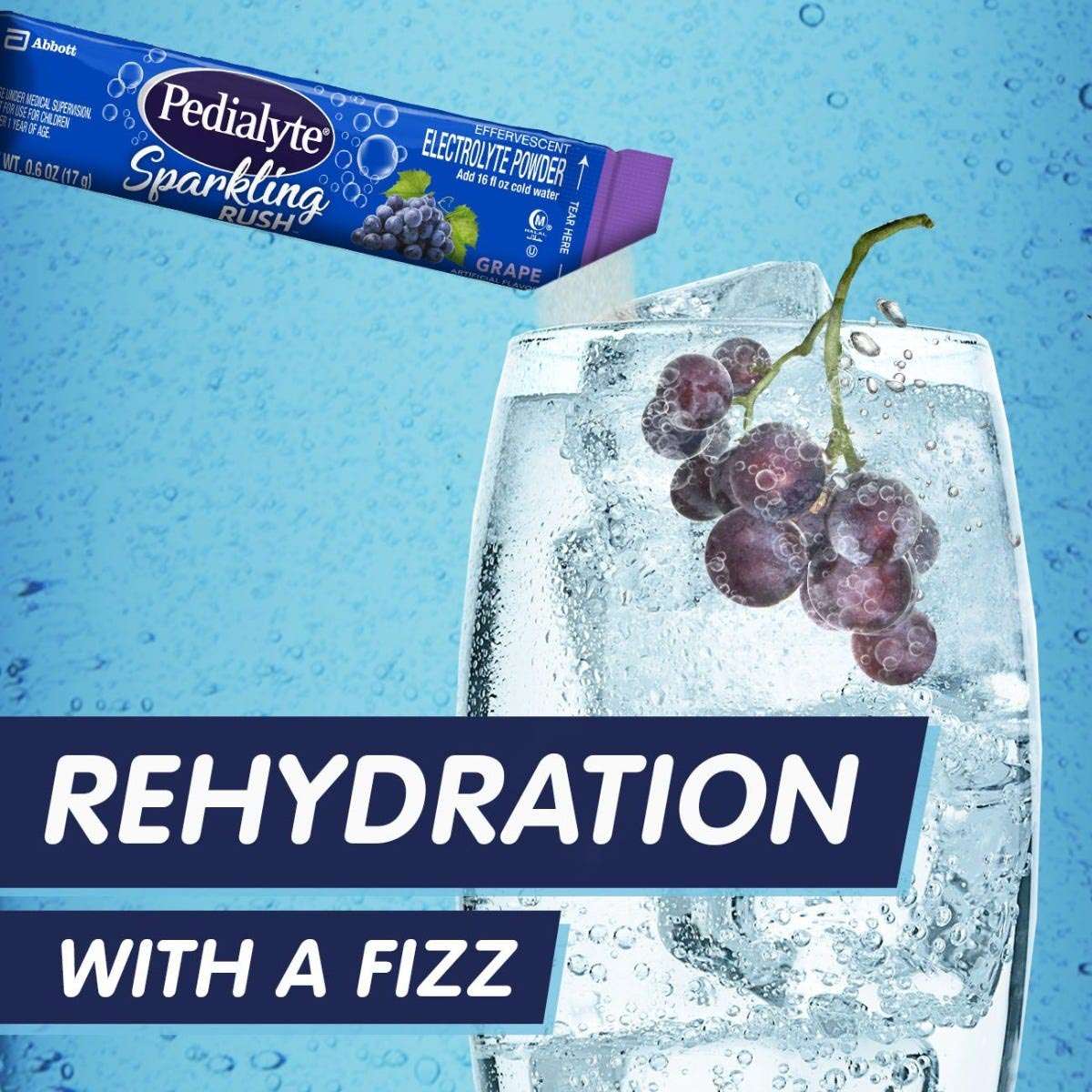 Pedialyte Sparkling Rush Powder Packs Oral Electrolyte Solution thumbnail 2