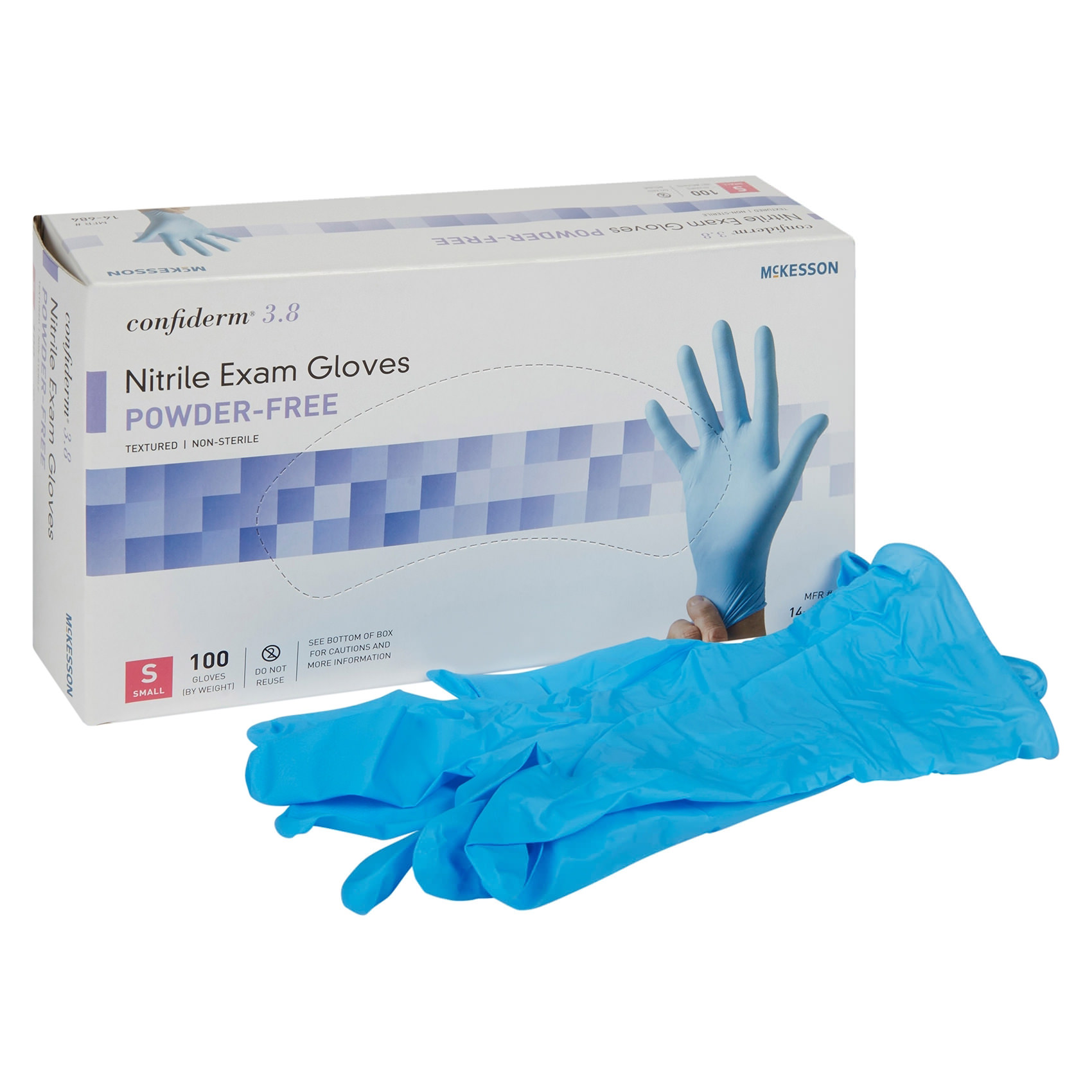 McKesson Confiderm 3.8 Nitrile Powder Free Exam Gloves - Main image