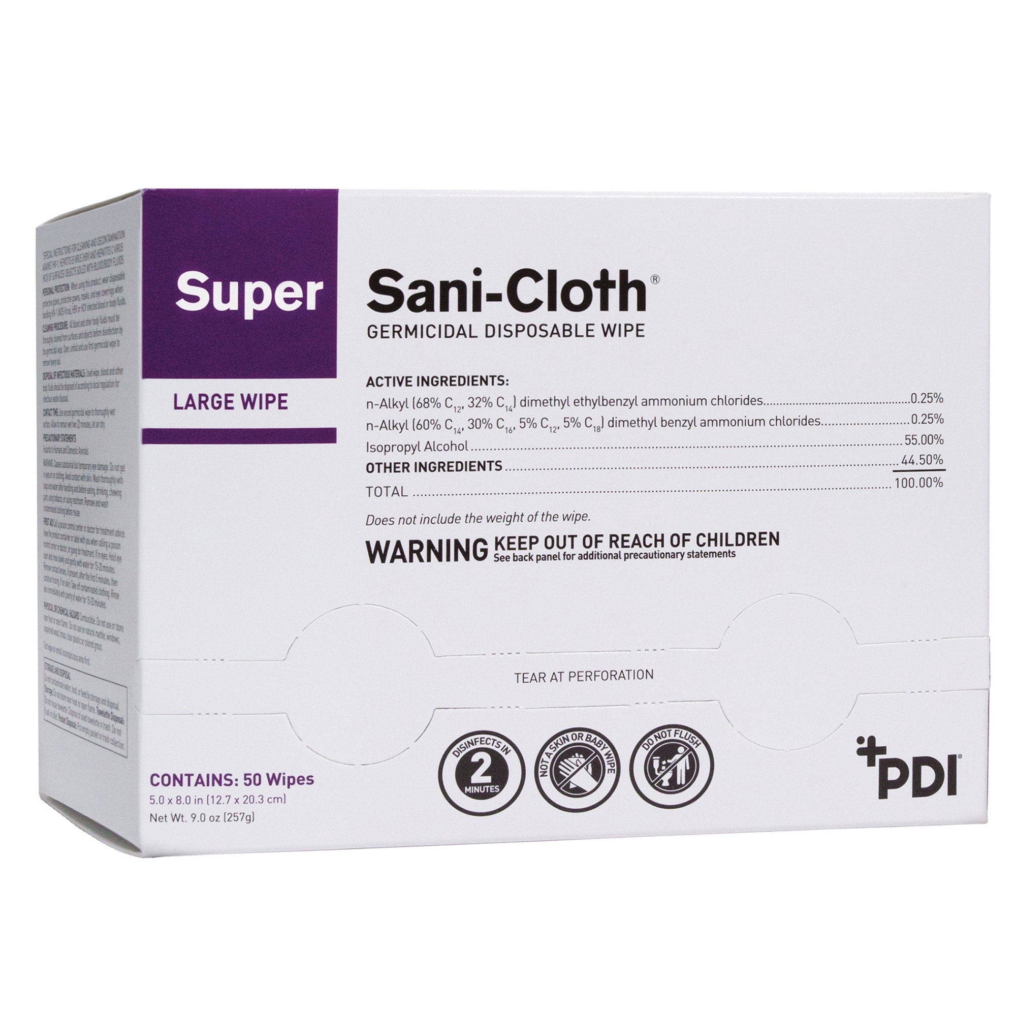 Super Sani-Cloth Germicidal Wipes: 2-Minute Contact Time Disinfectant