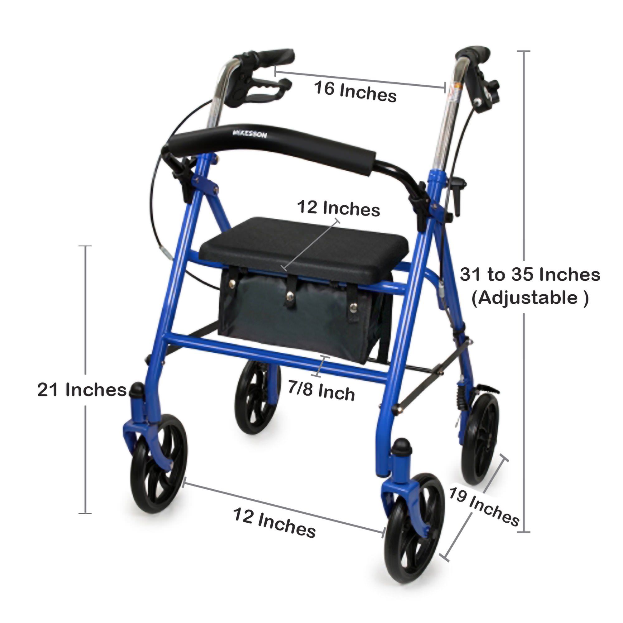 McKesson Steel Frame 4 Wheel Rollator thumbnail 3