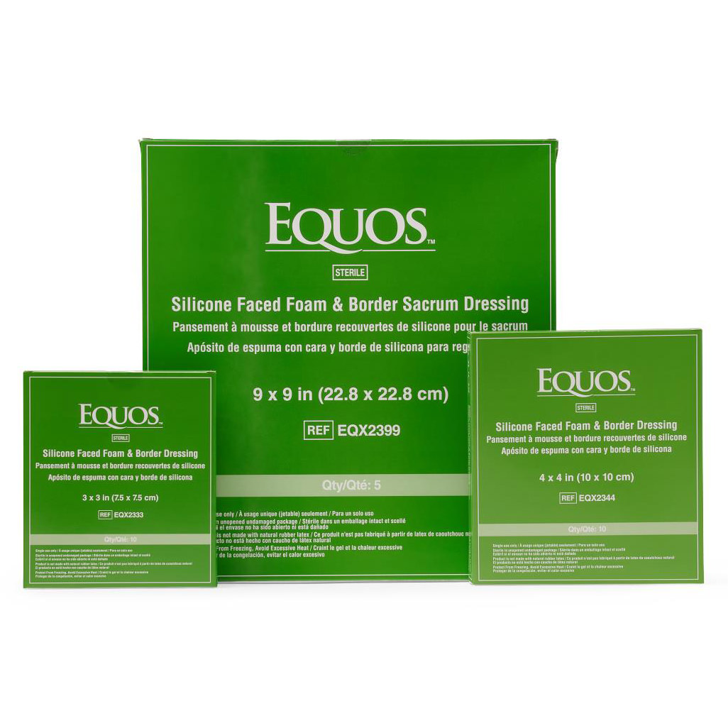 Equos 5-layer Square Foam Wound Dressings With Silicone Adhesive