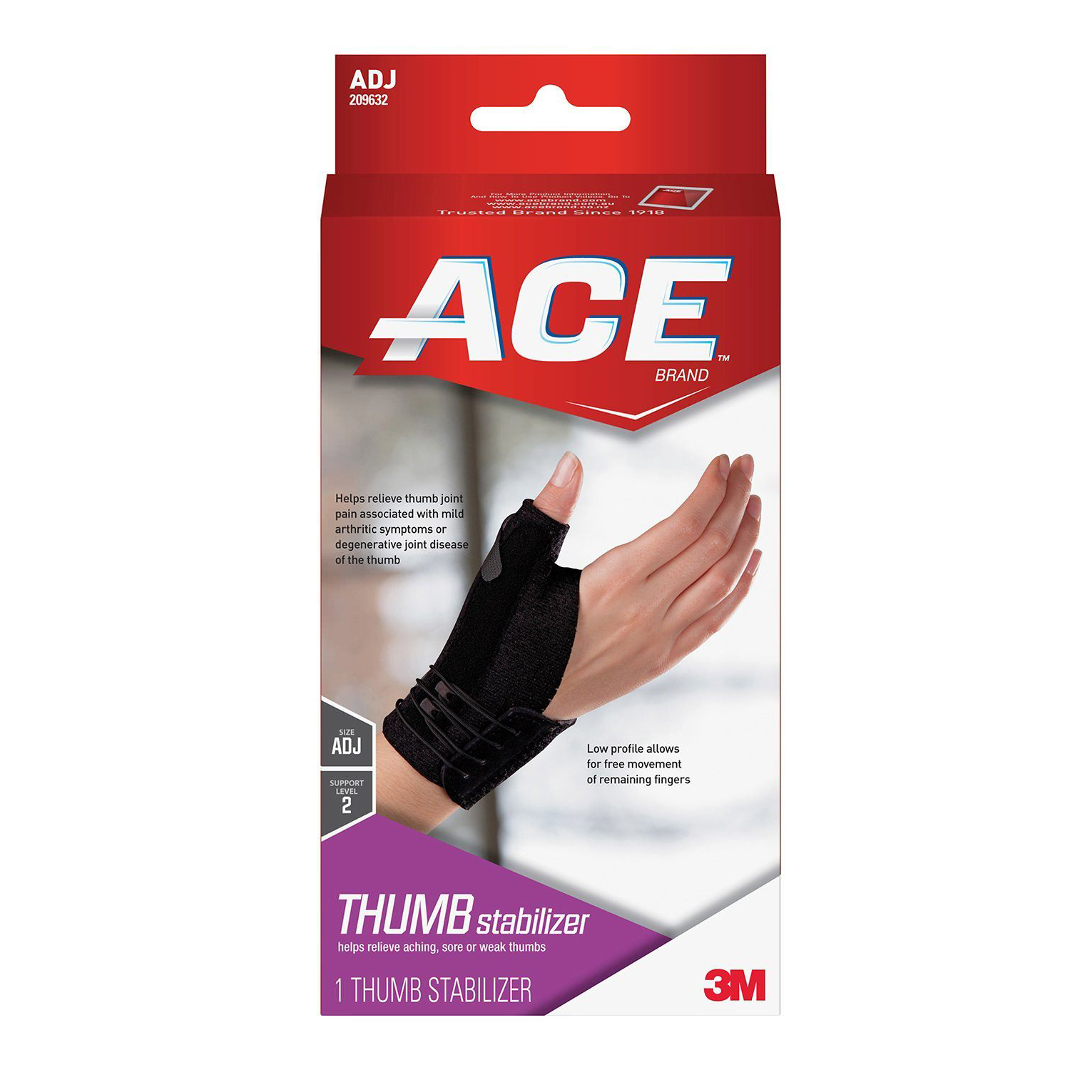 Ace Deluxe Adjustable Thumb Stabilizer, Black thumbnail 1
