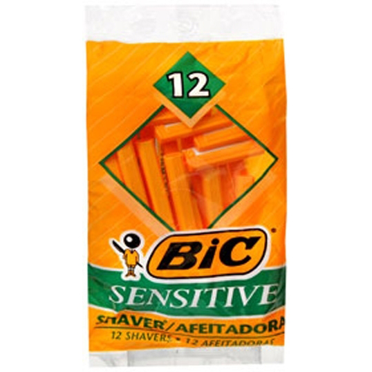 BIC Sensitive Single Blade Disposable Razors, Pack of 12