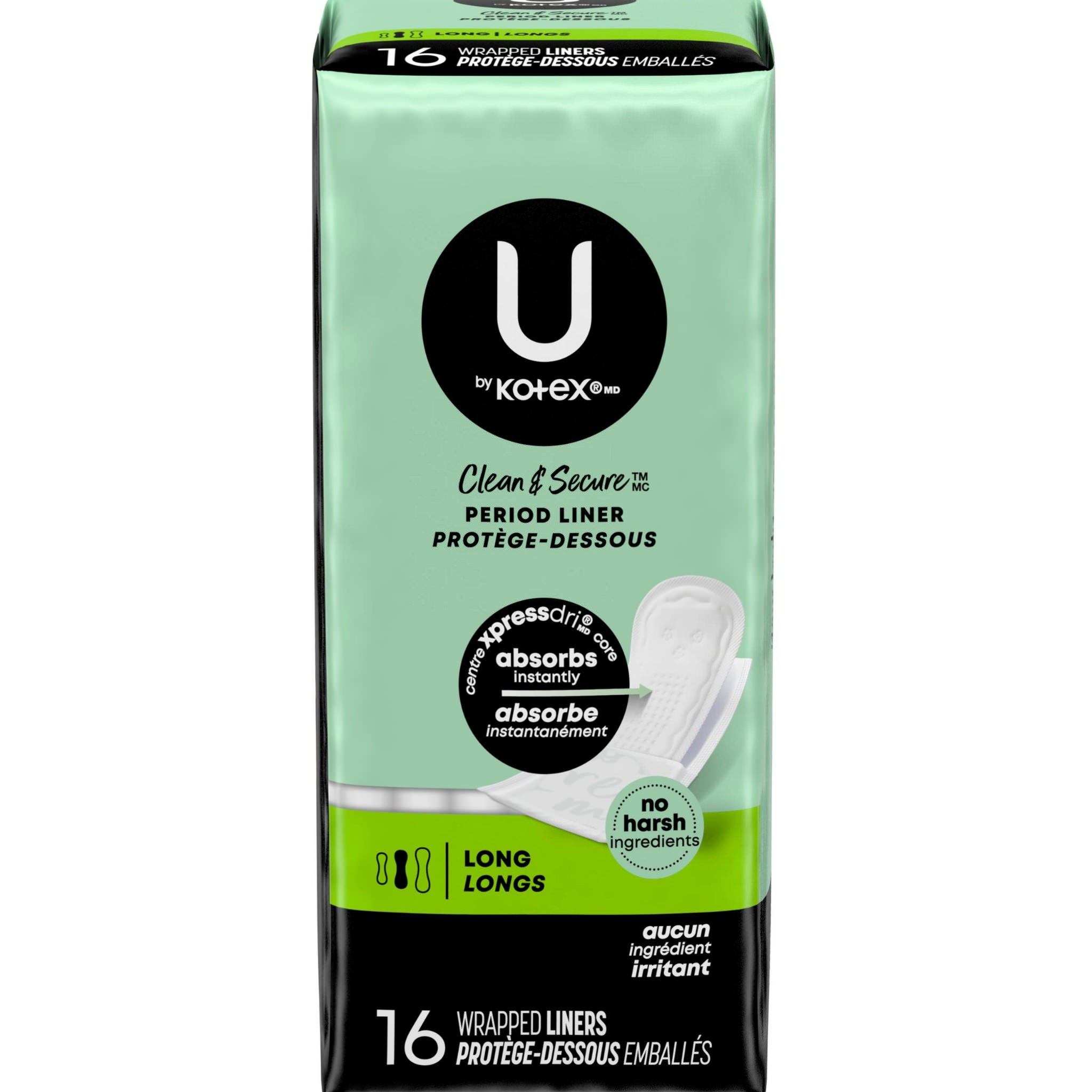 U By Kotex Clean & Secure Long Period Liner thumbnail 2