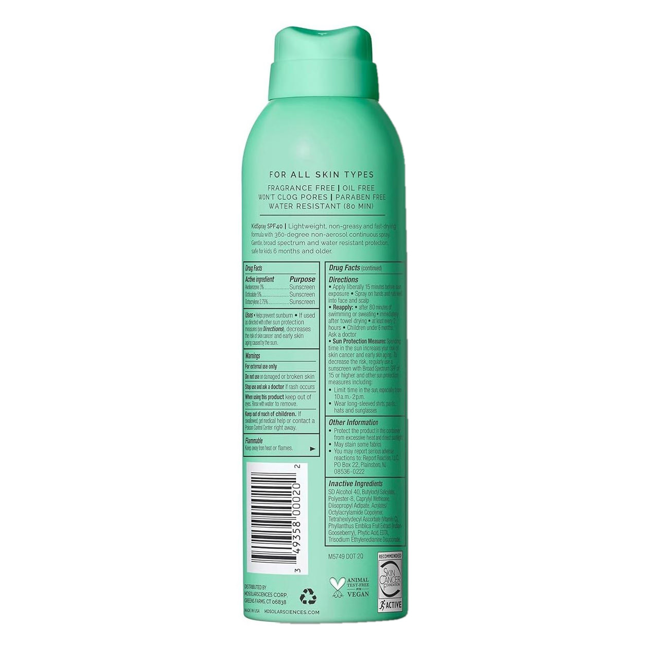 MDSolarSciences Kid Spray Sunscreen SPF 40, 6 oz thumbnail 4