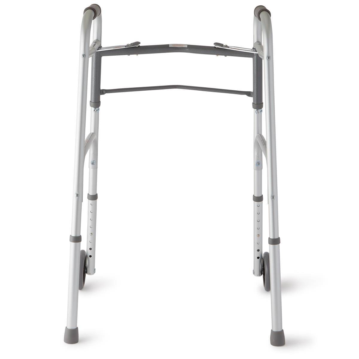 Medline Two-Button Folding Walker with 5" Wheels thumbnail 5