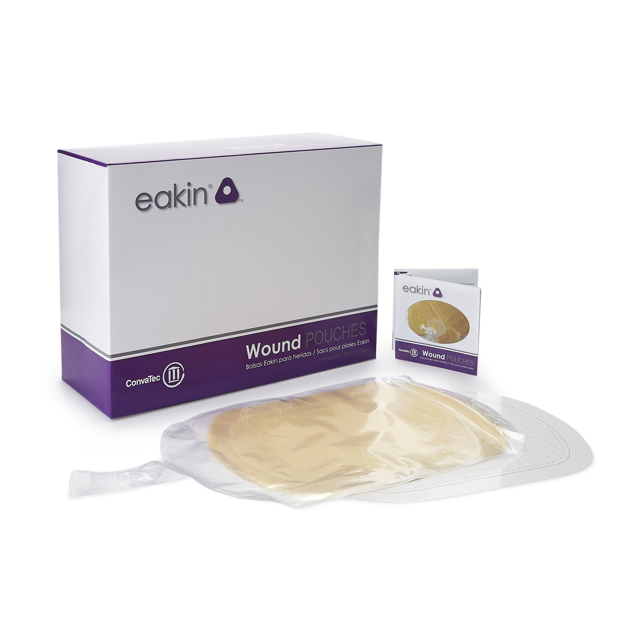 Eakin Wound Pouch with Remote Drainable Attachment, 6.3 x 9.7 Inch - Box of 5 thumbnail 2