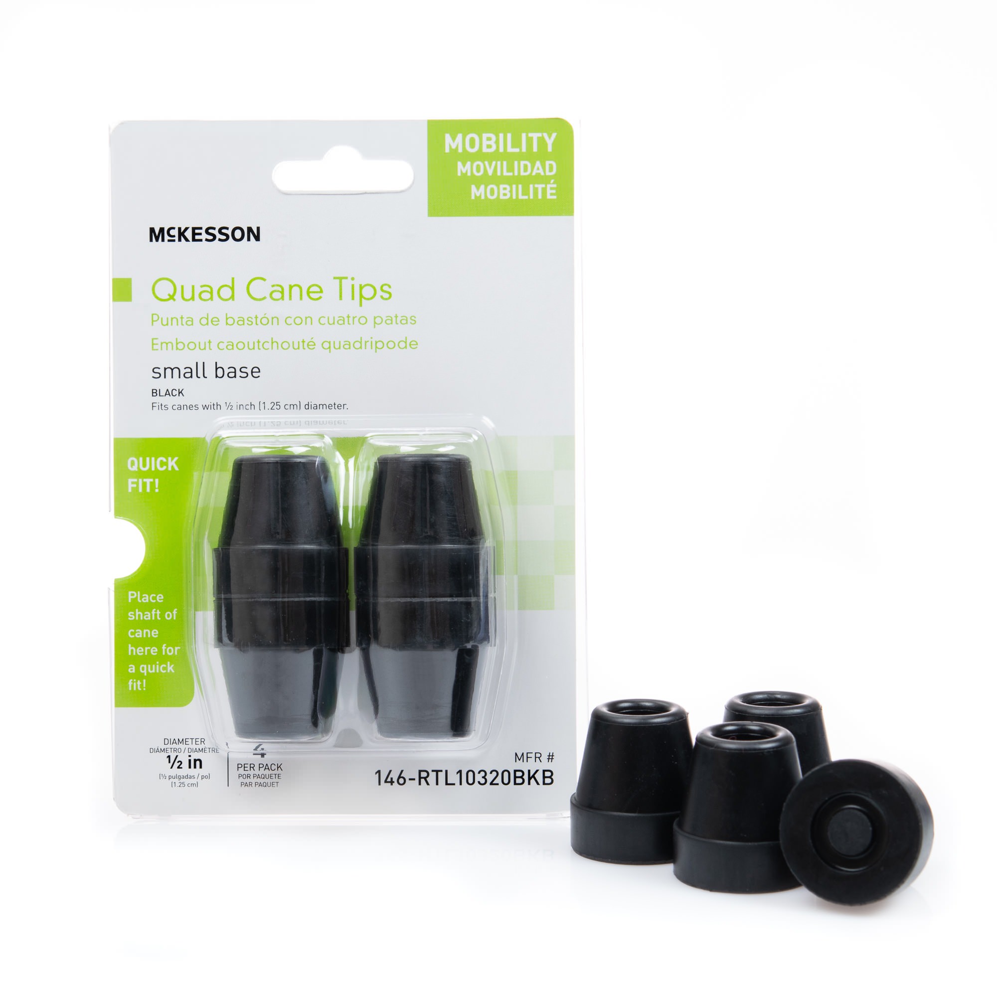 McKesson Black Rubber Cane Tip