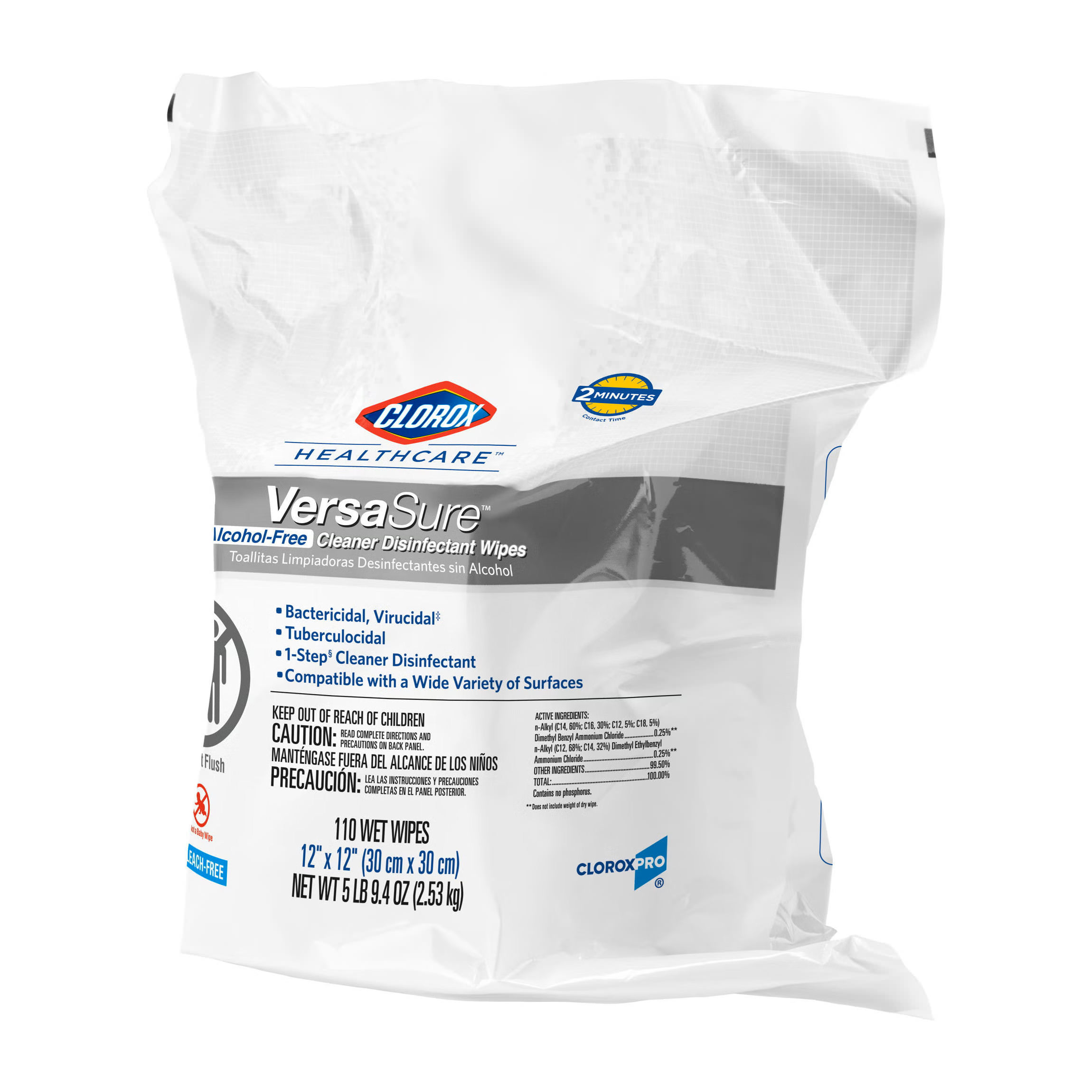 Clorox Healthcare VersaSure Surface Disinfectant Wipes, 12x12 Inch