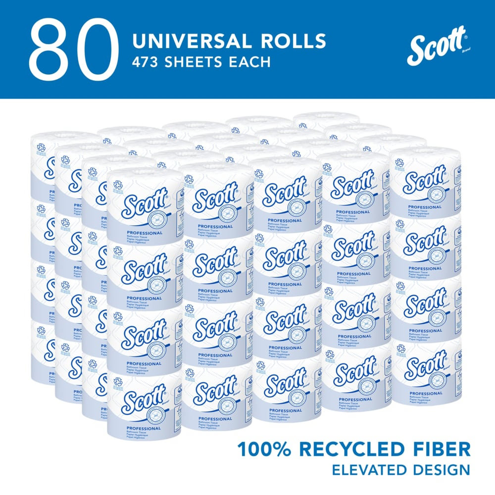Scott White 2-Ply Standard Toilet Tissue Roll - Case of 80 thumbnail 2