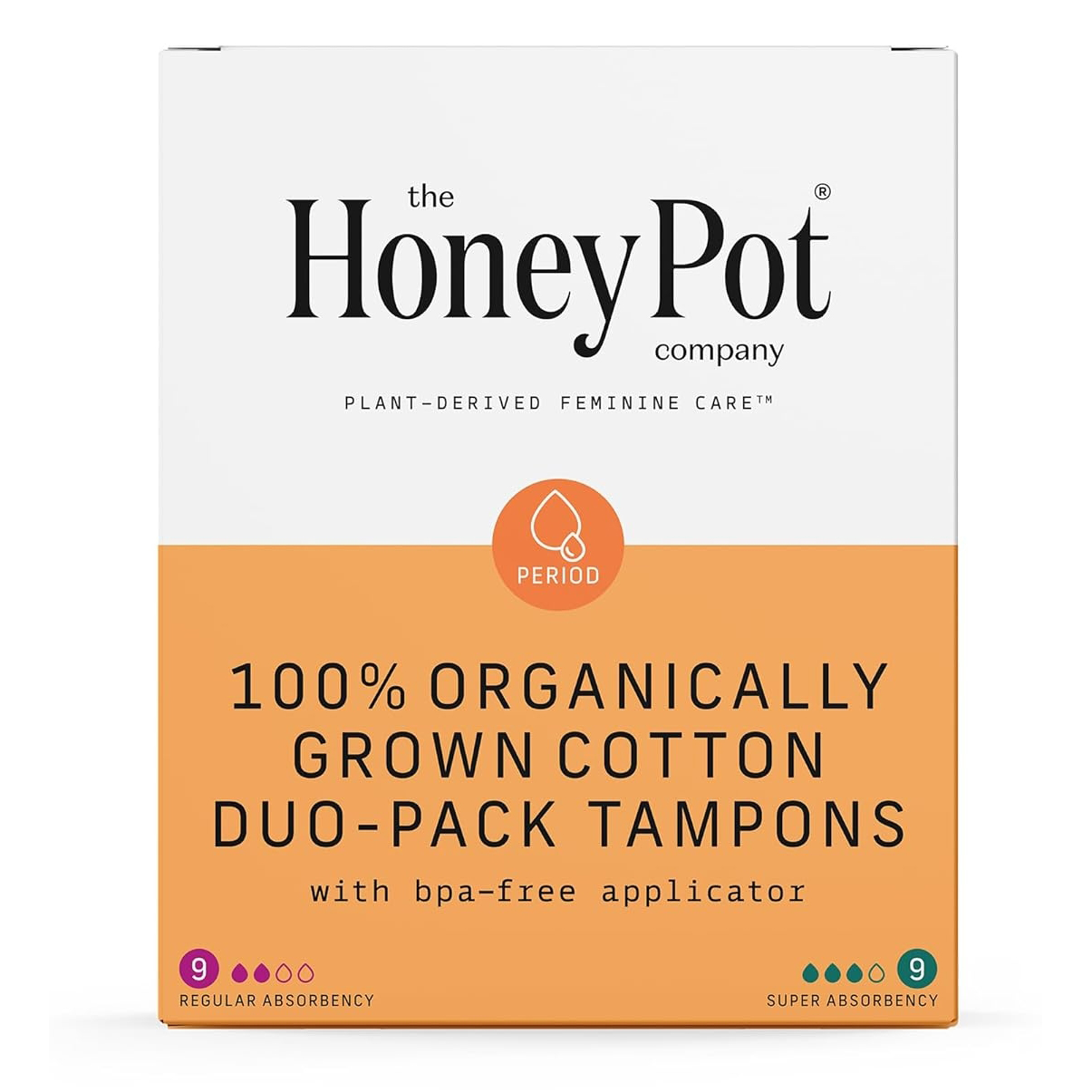 The Honey Pot Company Organic Cotton Core Duo-Pack Tampons - Main image