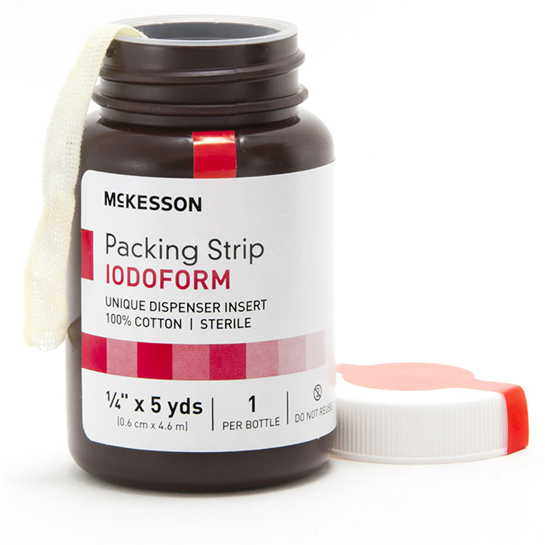 McKesson Wound Packing Strip Pale Yellow Bottle Iodoform Sterile - Main image