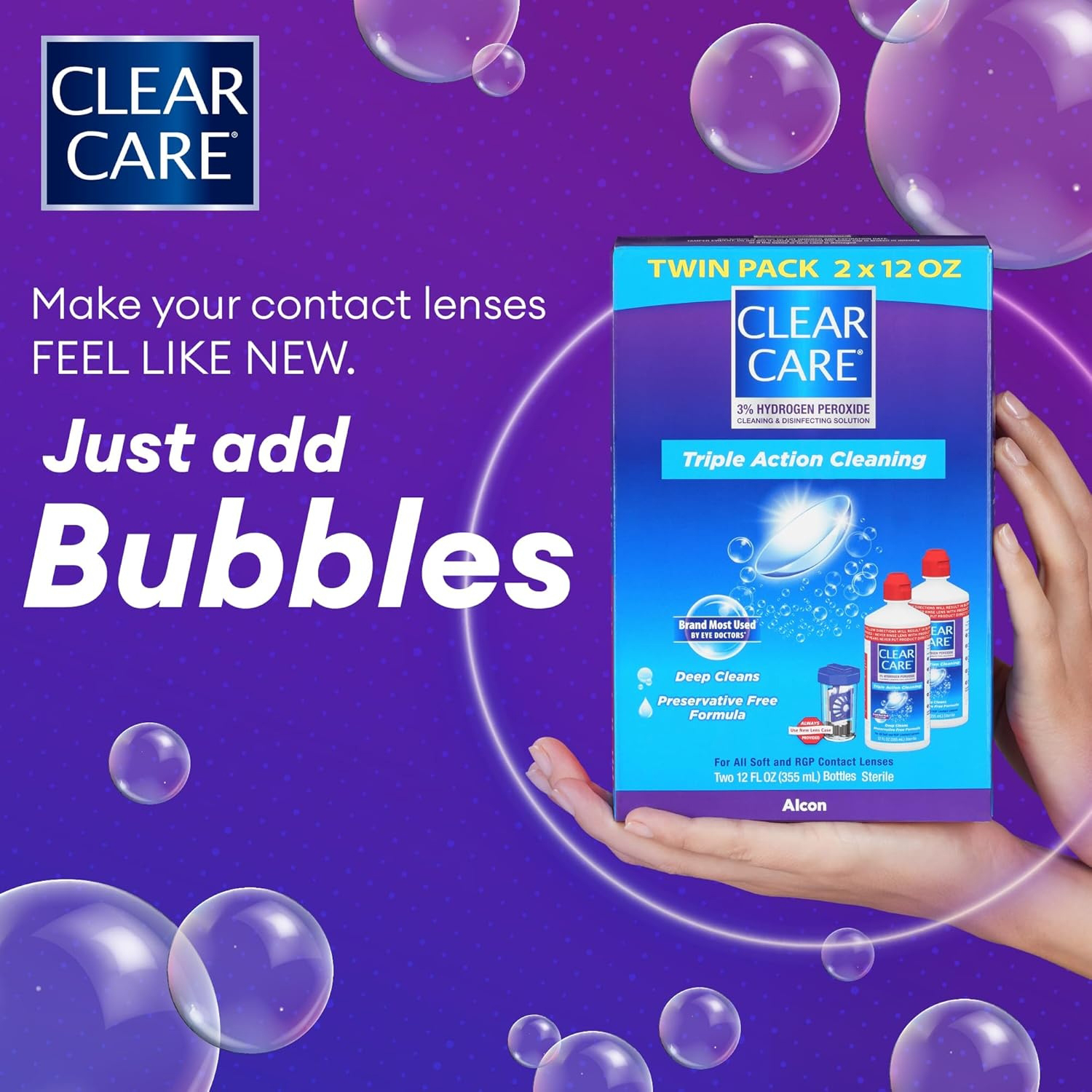 Alcon Clear Care Cleaning & Disinfecting Solution, Twin Pack 2x12oz