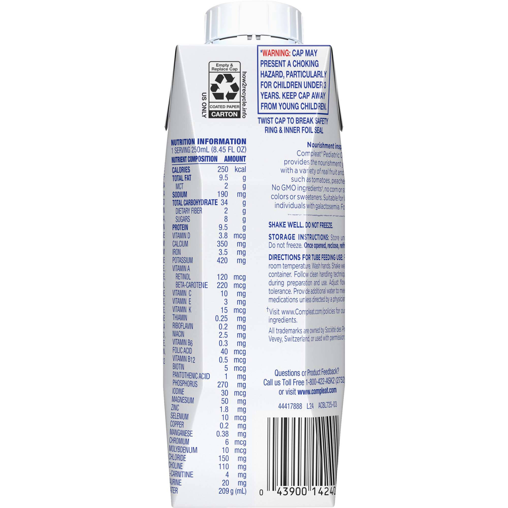 Compleat Pediatric Original 1.0 Milk-Protein Based Tube-Feeding Formula thumbnail 2