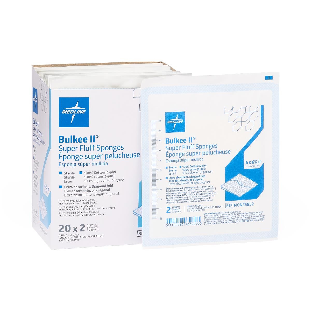 Medline Bulkee II Extra Absorbent Super Fluff Sponge thumbnail 1
