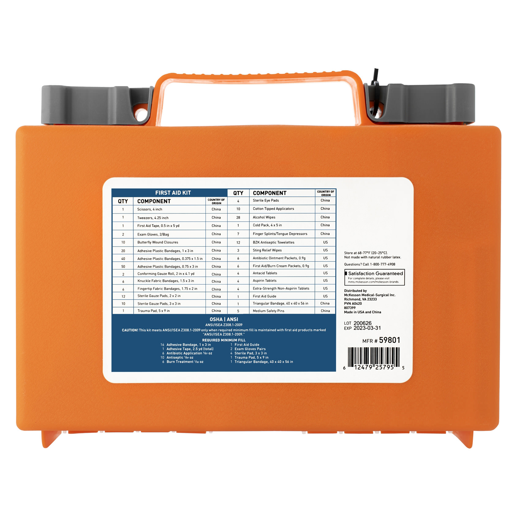 Mckesson First Aid Kit 50 Person Plastic Case thumbnail 4