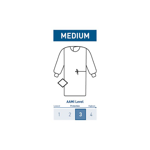 McKesson Non-Reinforced Surgical Gown with Towel, Blue thumbnail 1
