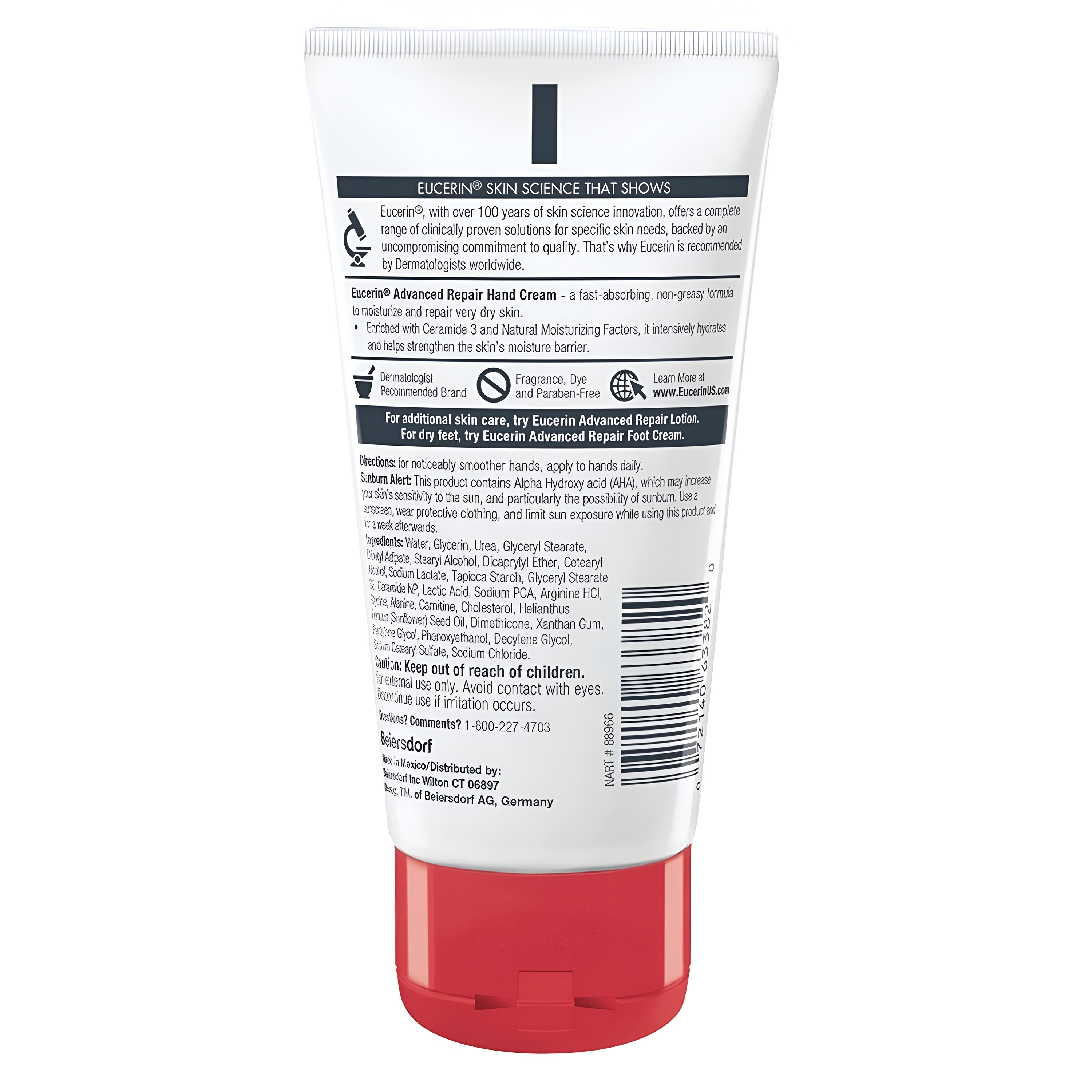 Eucerin Advanced Repair Hand Moisturizer Cream, 2.7 oz thumbnail 2