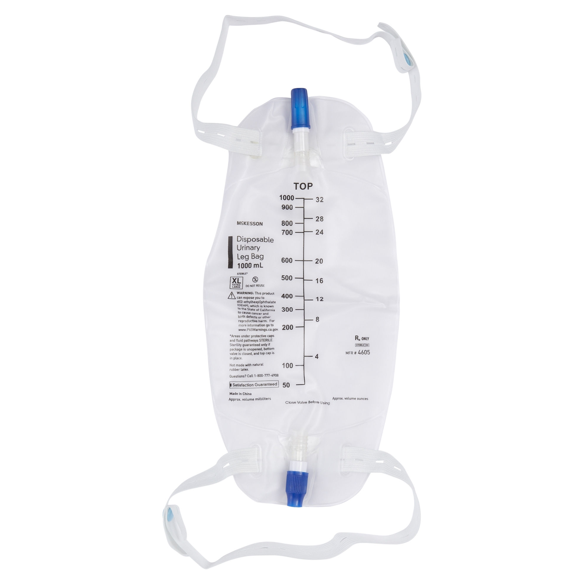 McKesson Disposable Urinary Leg Bag with Anti-Reflux Valve - Main image
