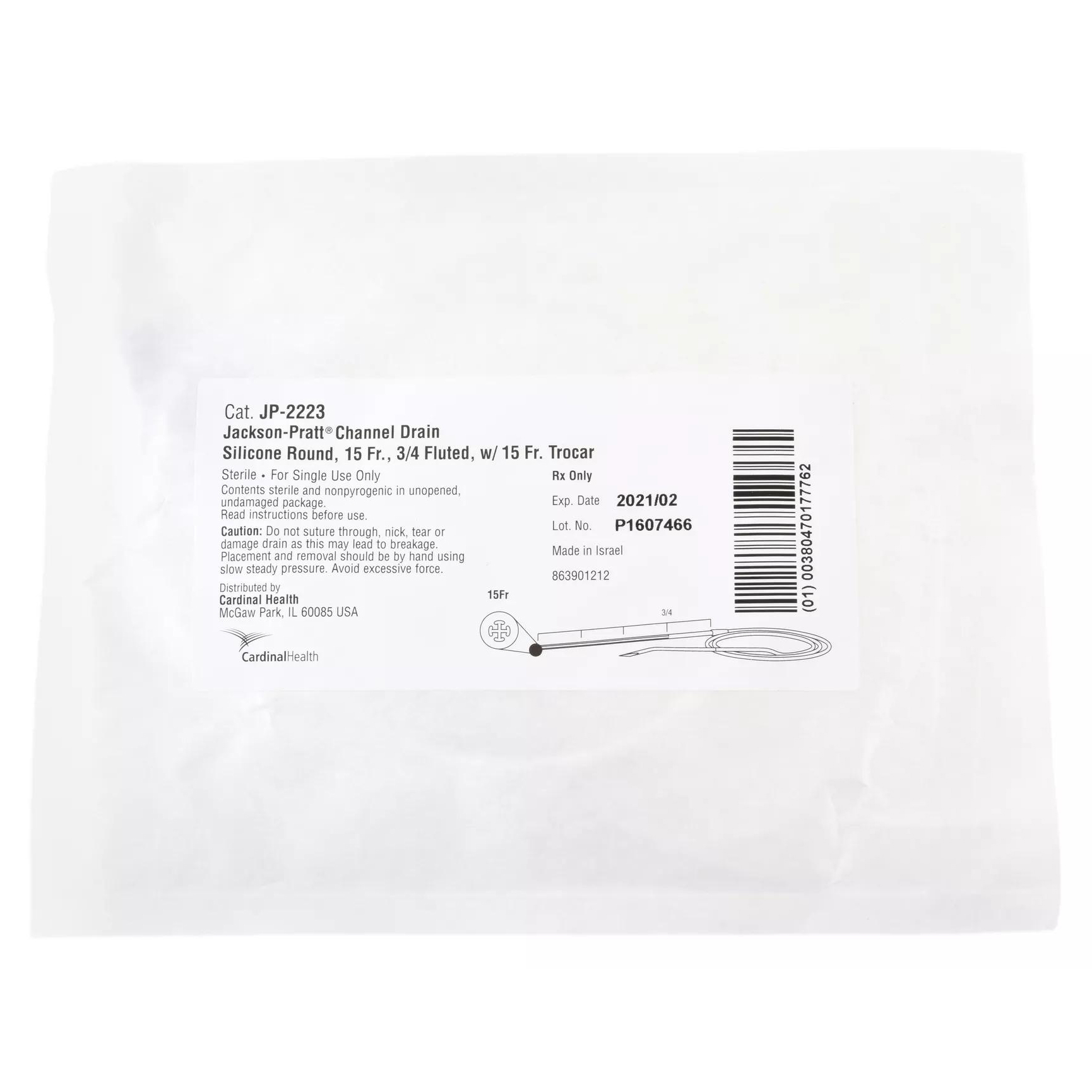 Jackson-Pratt 4 Channel Silicone Round Wound Drain Tube with Trocar thumbnail 2