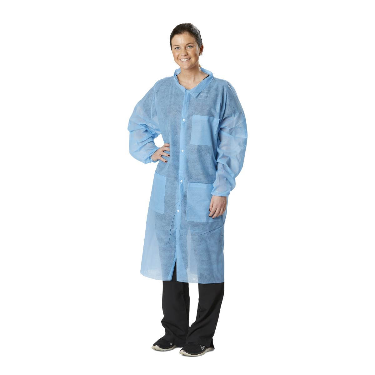 Medline Disposable Spunbond Lab Coats 2XL White, Case of 30