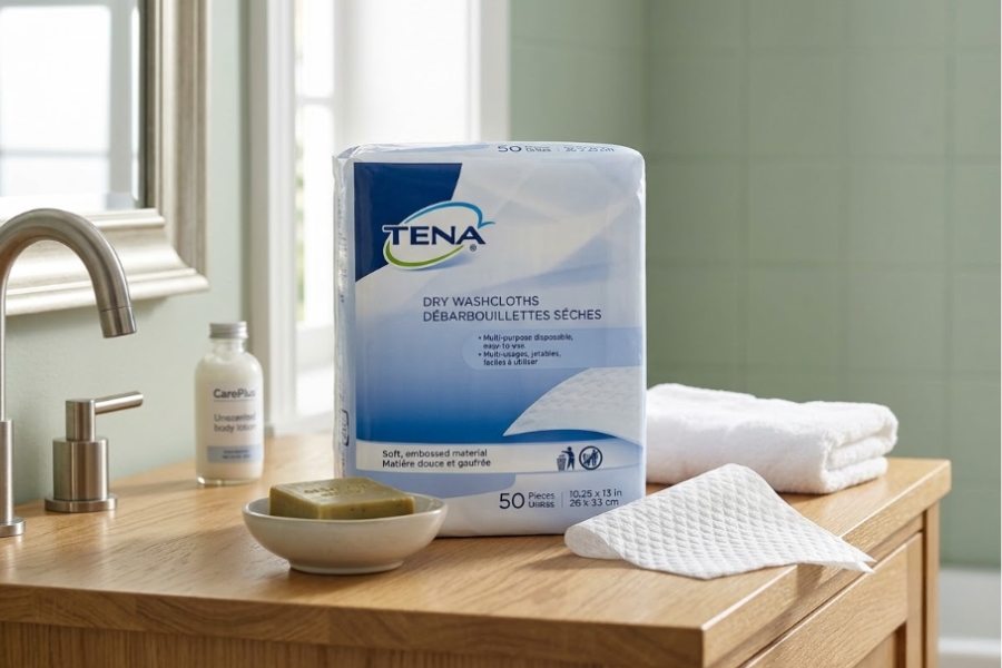TENA ProSkin Dry Disposable Washcloths